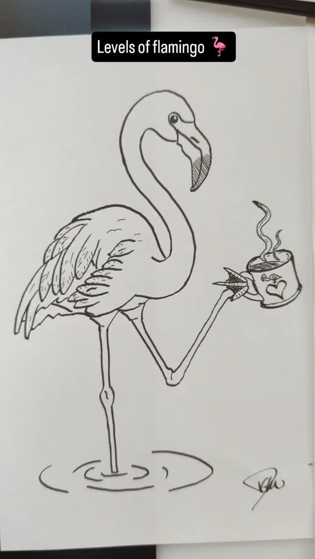 I now have three levels of my flamingo drawing! 
https://animalswithcoffee.etsy.com/listing/4342208778
#coffeetimeart #inkdrawing #animalillustration #coffee #coffeelover #flamingo #flamingoillustration #beachvibes #beachillustration