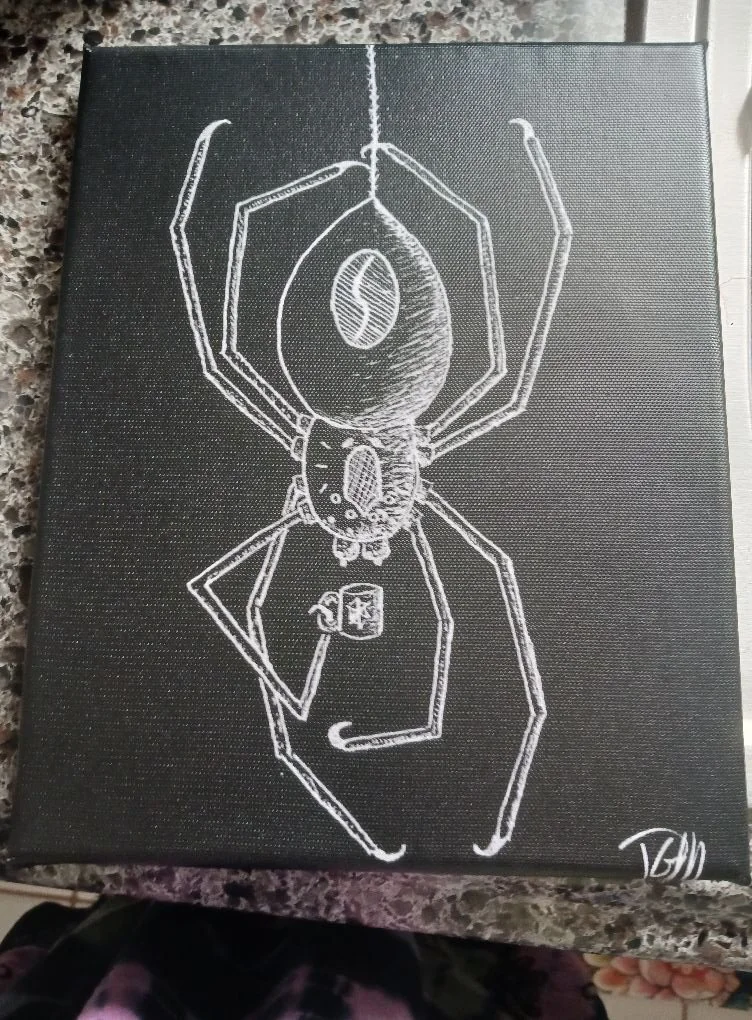 commissioned spider canvas