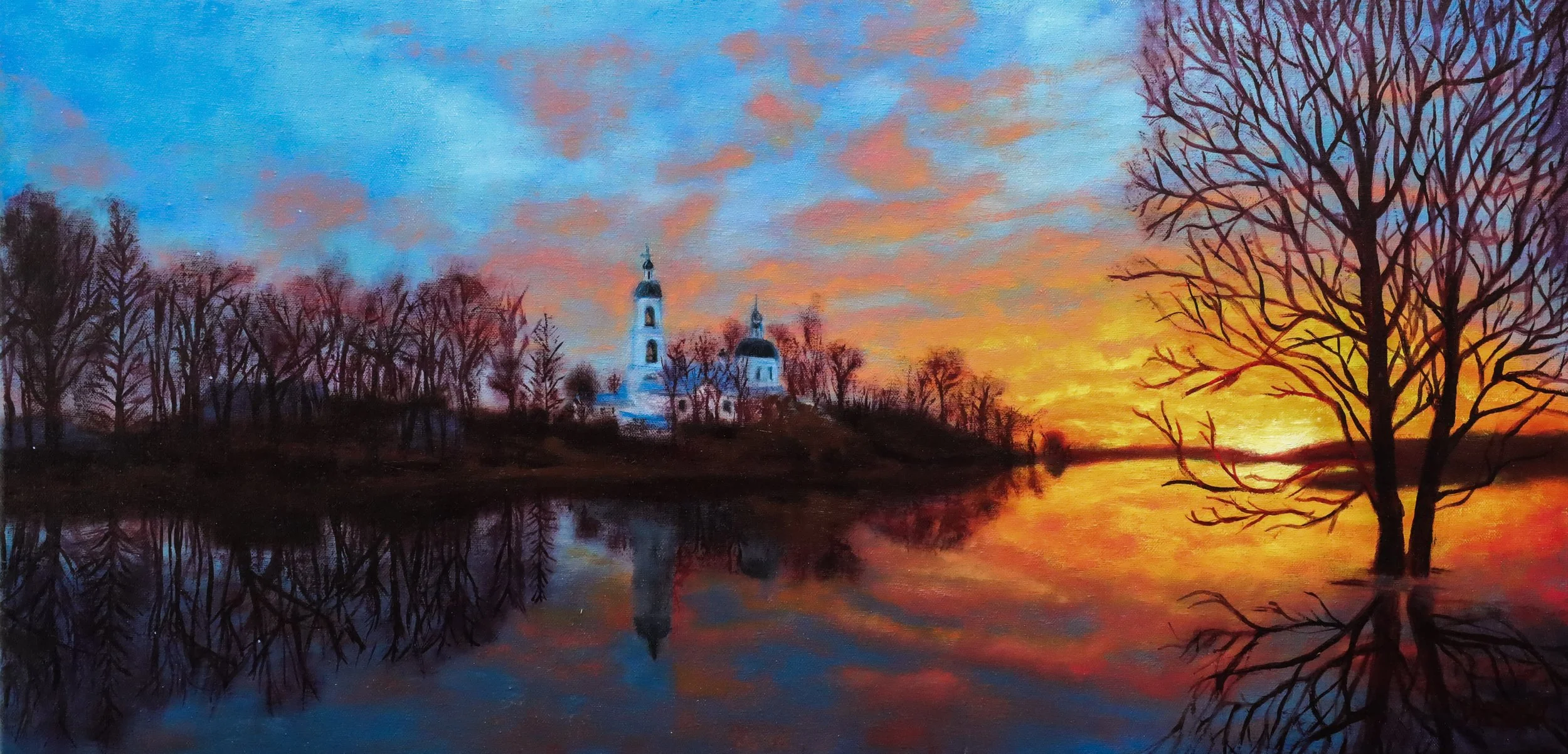 Russian Monastery at Sunset