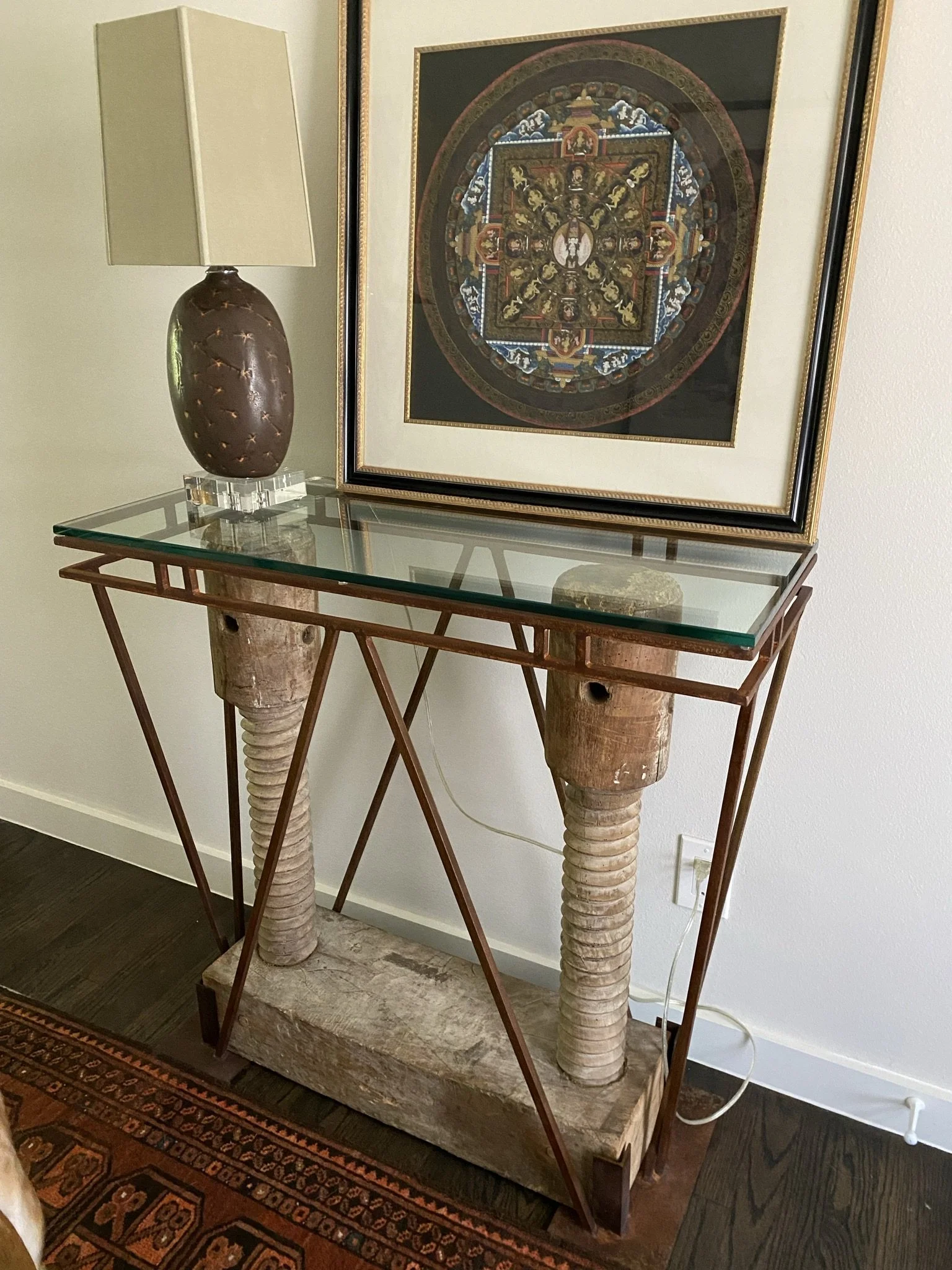 Entry Table (with industrial wood relic)