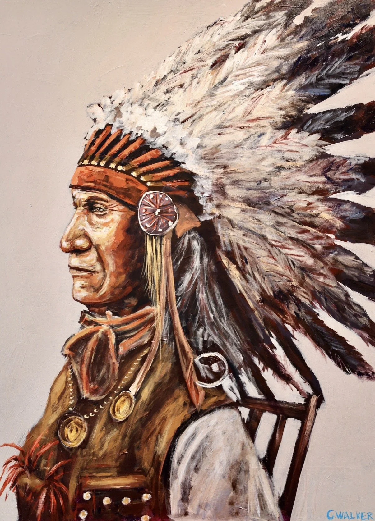 "Louis Sitting bull"  
36x48
SOLD