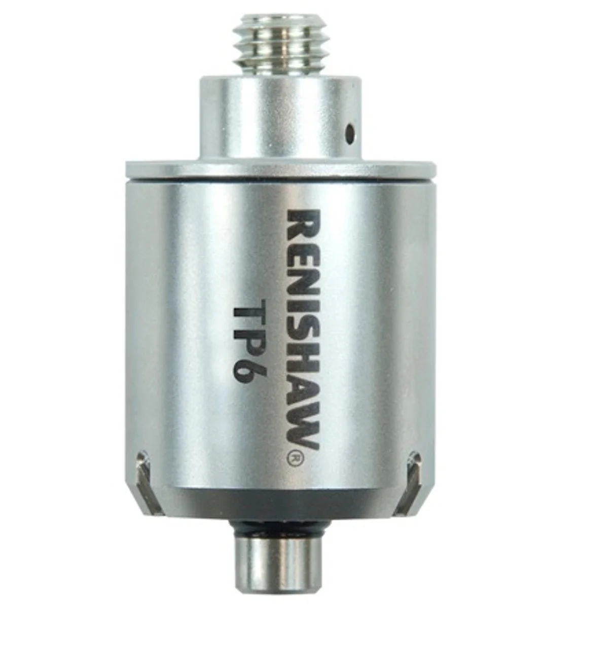 A cylindrical metal component labeled 'REINSHWAE' with a threaded top and a small outlet at the bottom.