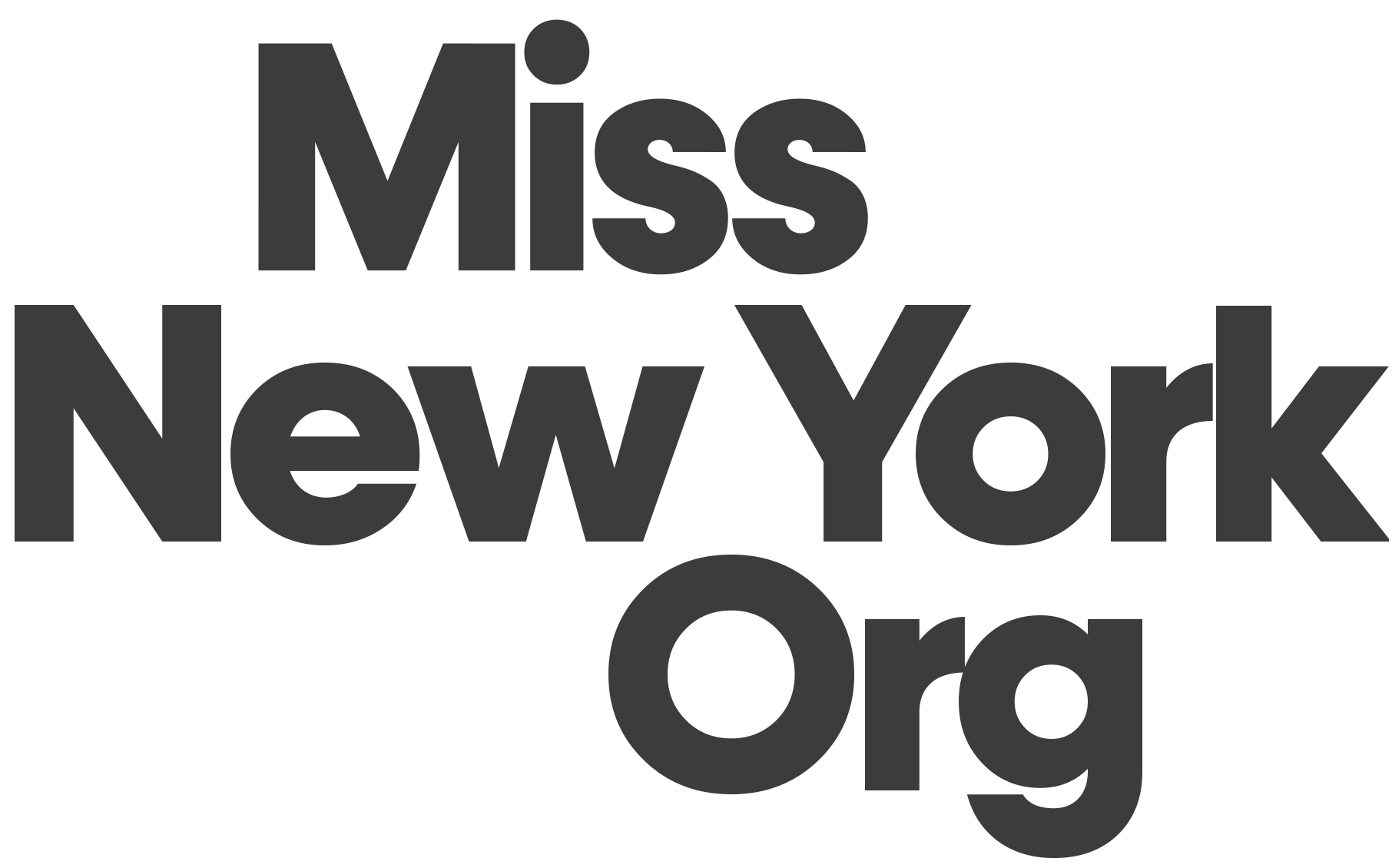 Text-based logo reading 'Miss New York or' in black and gray font on a white background.