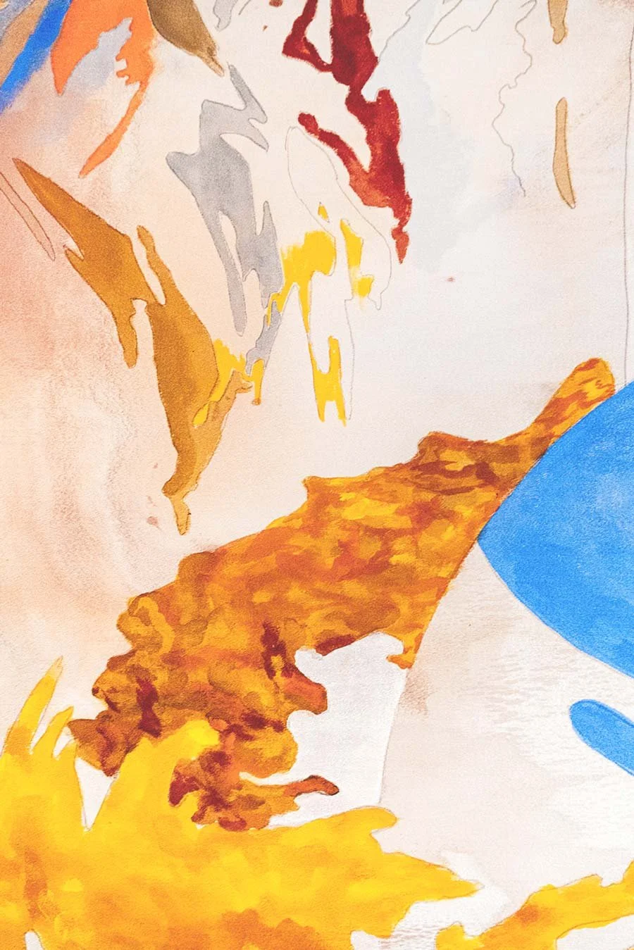  For a More Advanced Awareness  (detail) 
Graphite, gouache, and acrylic on duchess satin 
48 x 36 in.  
2024