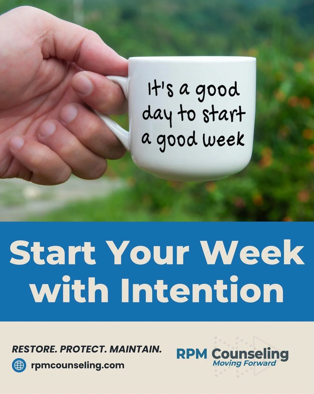 Your week doesn&rsquo;t have to start in chaos. Take a deep breath, set one small goal, and give yourself permission to begin slowly. 💛 

Book your free consultation here: https://www.rpmcounseling.com

#RPMCounseling #TherapyIsTraining #BuildResili