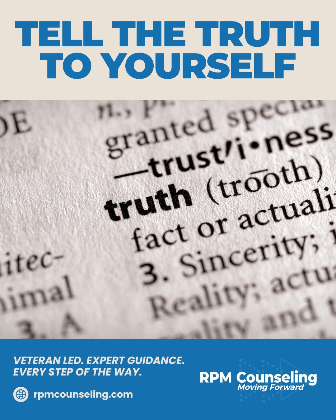 Being honest with yourself is the first step toward feeling better. #EmotionalHonesty #MentalHealthJourney #TherapySupport 

Save this reminder. 

Book your free consultation here: https://www.rpmcounseling.com