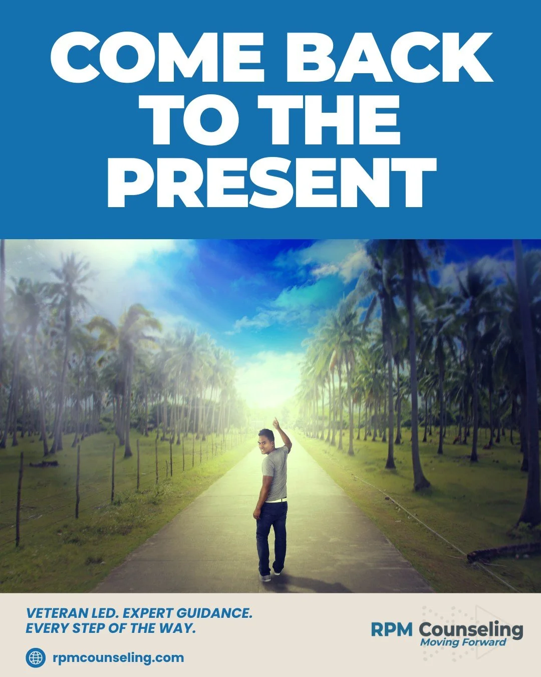 Anxiety pulls you into the future. Grounding brings you back to now. #AnxietyRelief #GroundingSkills #MentalHealthTips 

Try a present-moment check-in today. 

Book your free consultation here: https://www.rpmcounseling.com