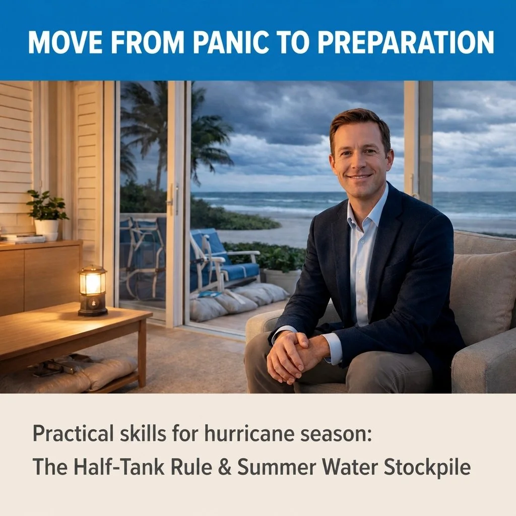 Anxiety isn't a failure of character; it's a signal that your environment needs more structure. 

#MentalResilience #HurricanePrep #StressManagement

Focus on small actions.

Adopt the Half-Tank Rule. Keep your gas tank at least half full to avoid la