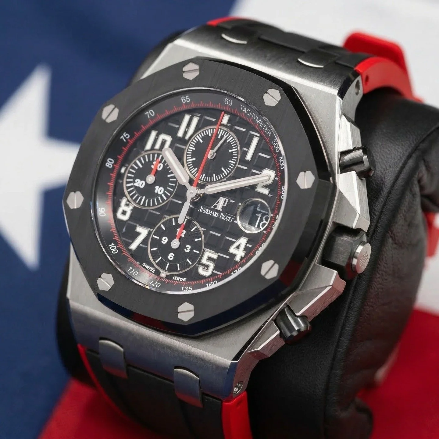 Another masterpiece sourced and delivered for our client! 🇨🇱⌚

We just wrapped up sourcing this stunning Audemars Piguet Royal Oak Offshore Dark Knight for a private client. From the signature octagonal black ceramic bezel to the high-contrast red 