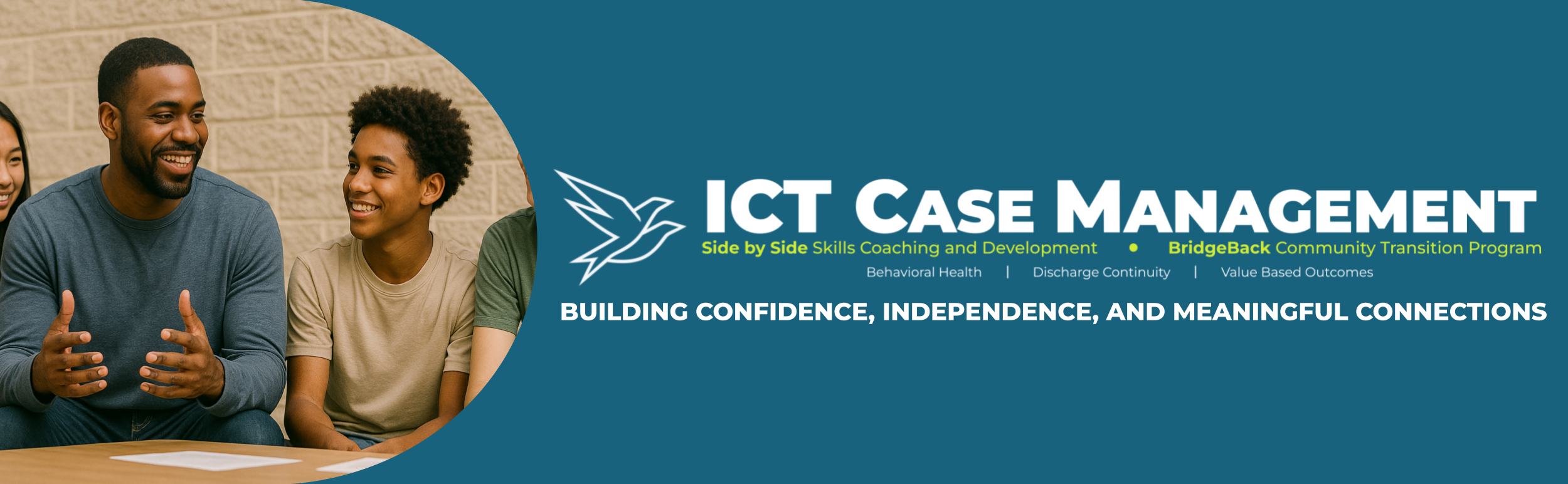 Group of diverse young people smiling and talking during a workshop or community session in a classroom or community center