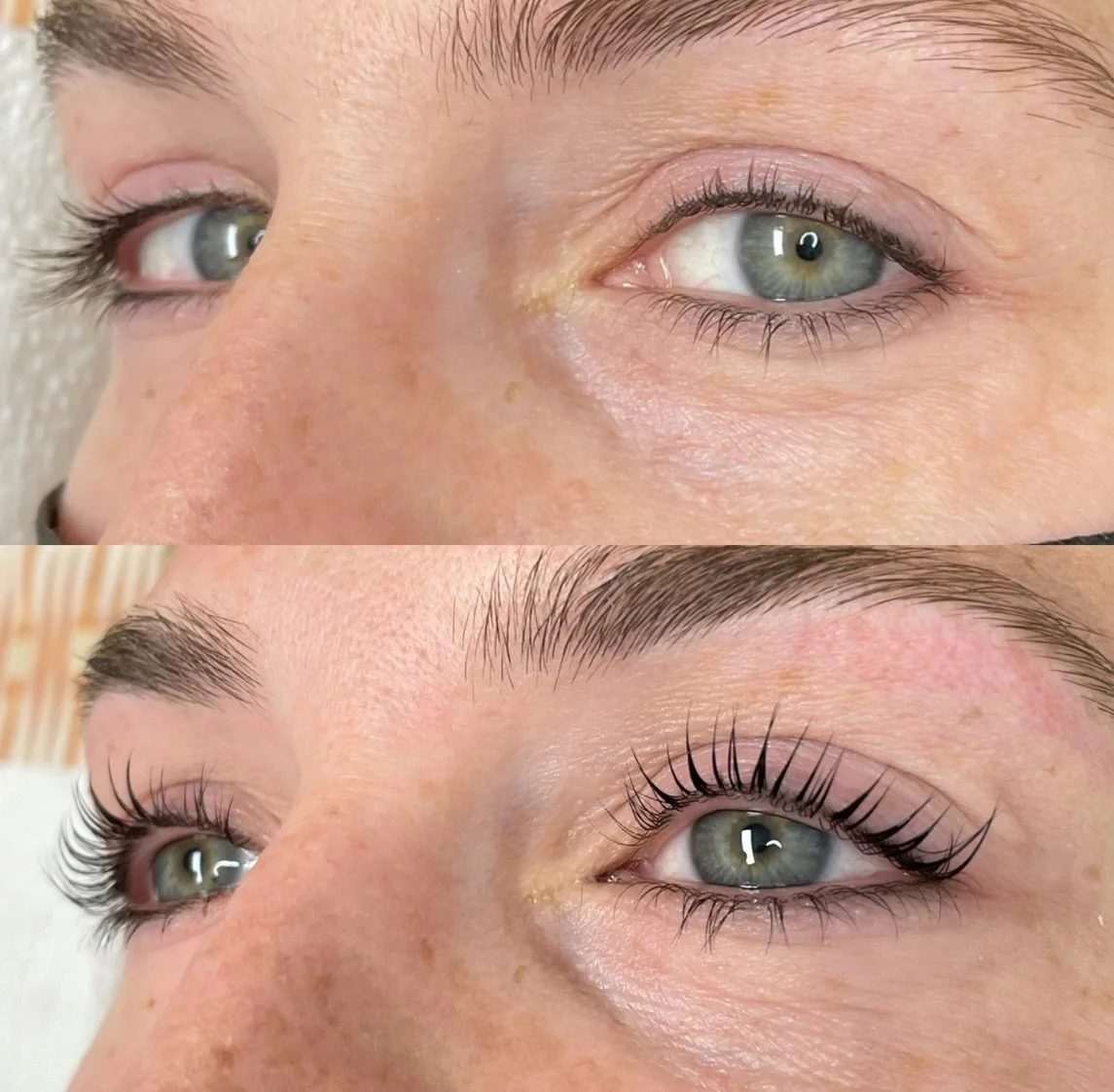 Can you believe these are all their natural lashes! A Lash Lift is essentially a perm that curls and lifts your natural top eyelashes, while the tint darkens your top lashes. 

It&rsquo;s super low maintenance and perfect for your holiday parties or 