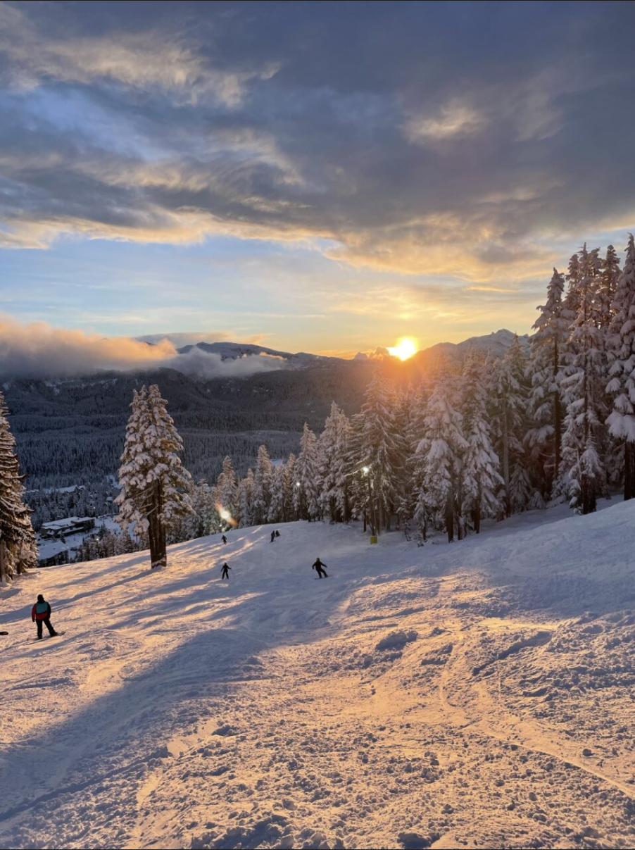 Night skiing after work