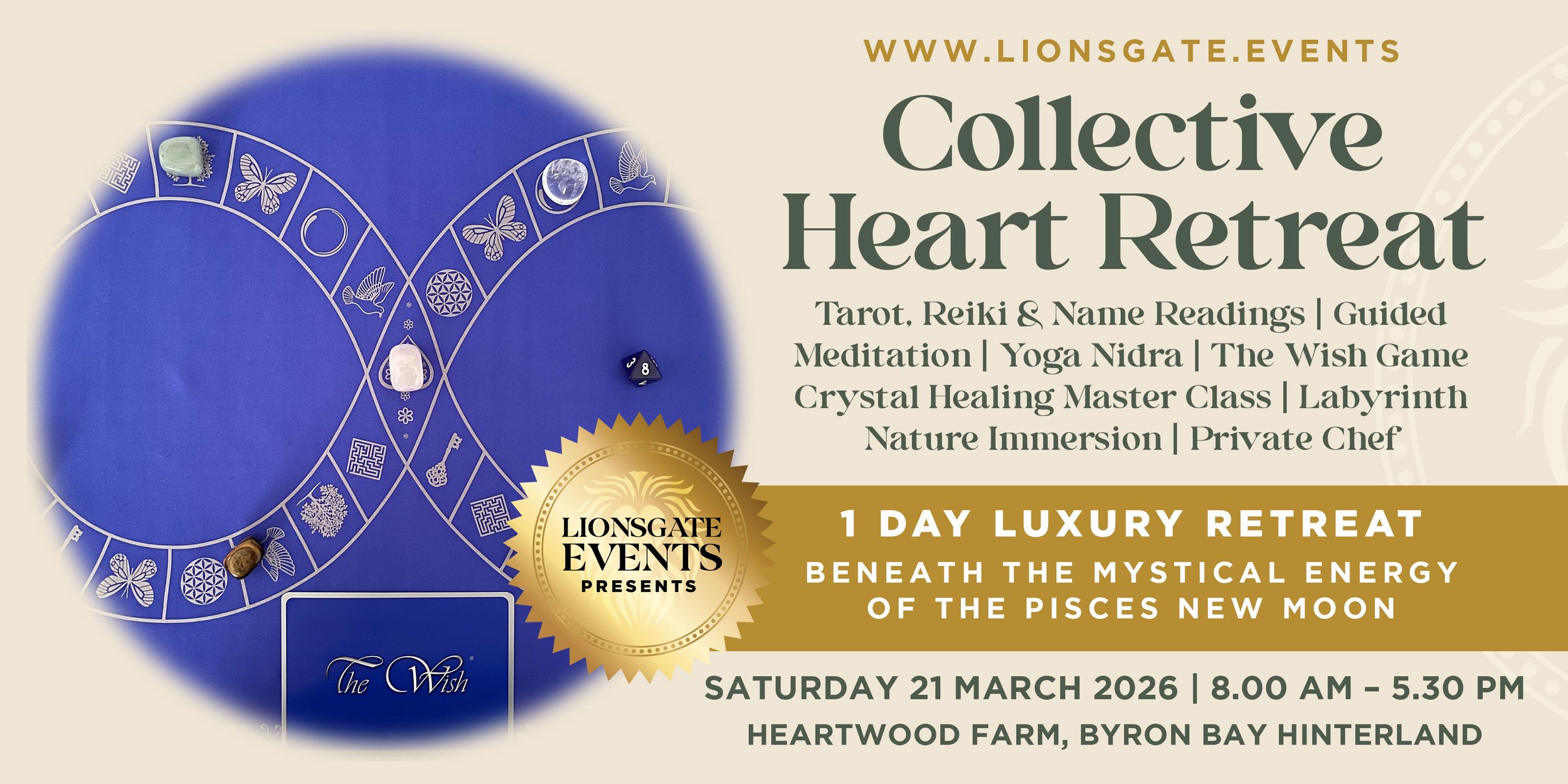 Collective Heart one day luxury retreat at Heartwood Farm Byron Bay Hinterland, March 2026