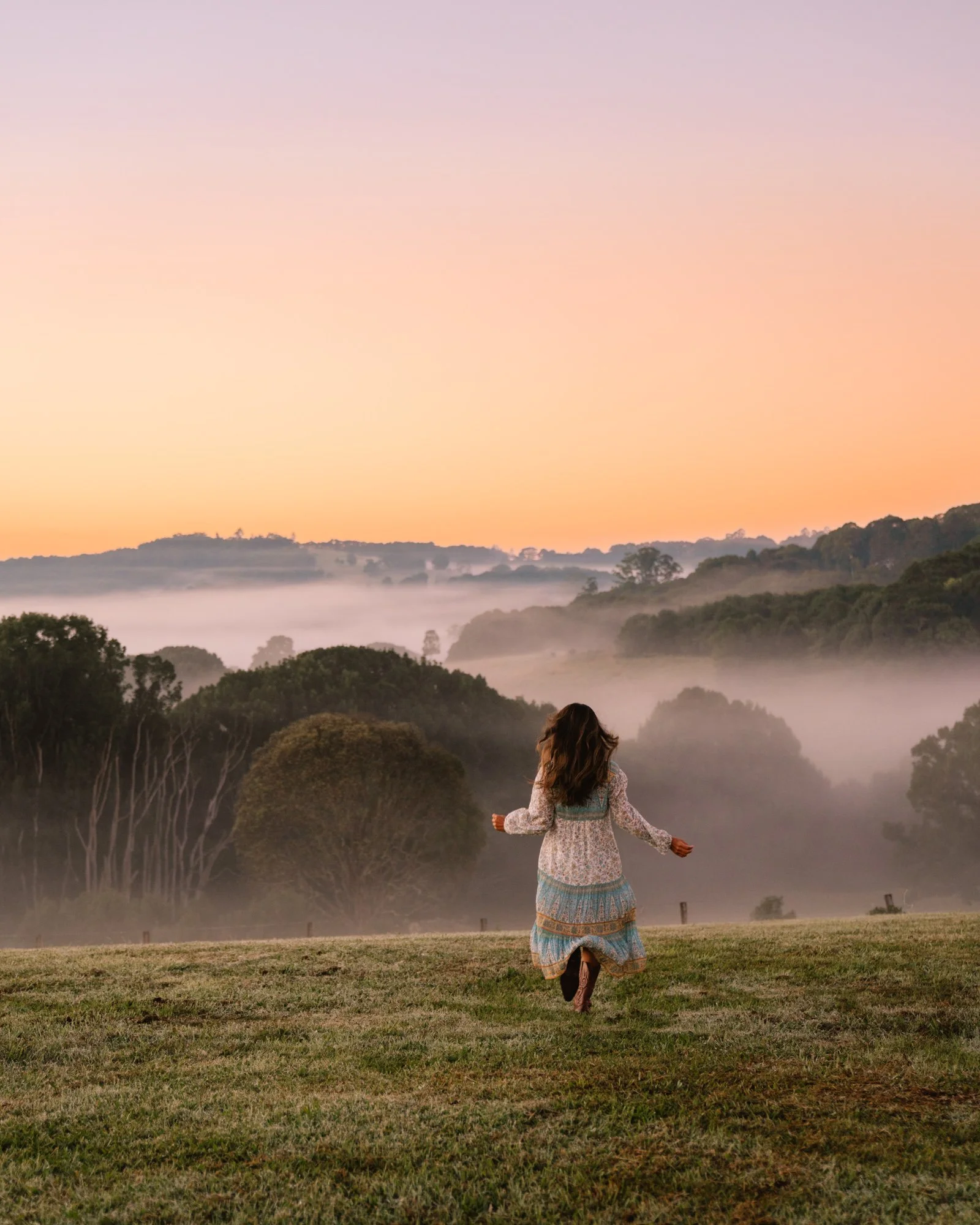 Guest walking in nature at Heartwood Farm Byron Bay during a private retreat experience