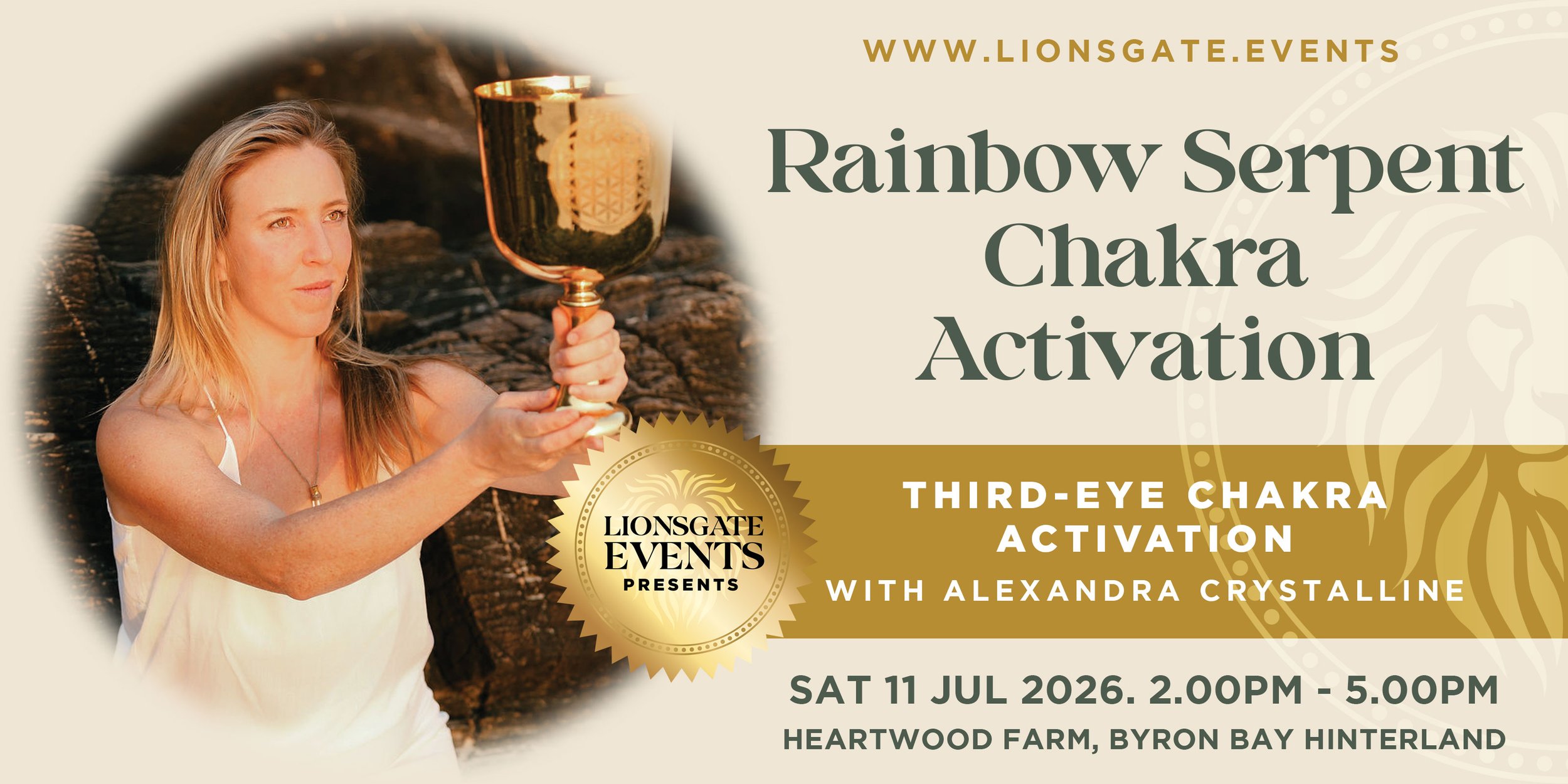Third Eye chakra activation workshop with Alexandra Crystalline at Heartwood Farm Byron Bay Hinterland, July 2026