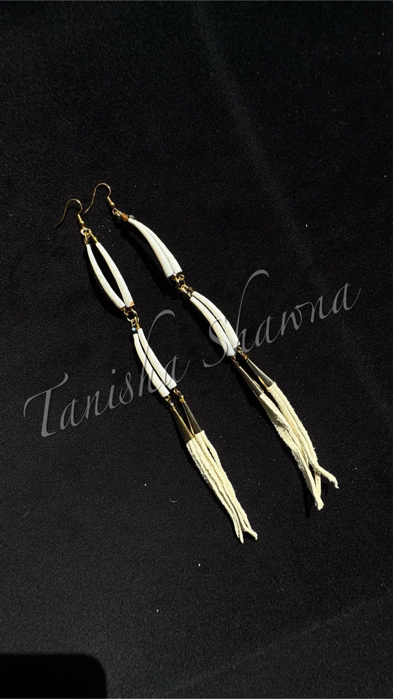Two-tier Dentallium Earrings