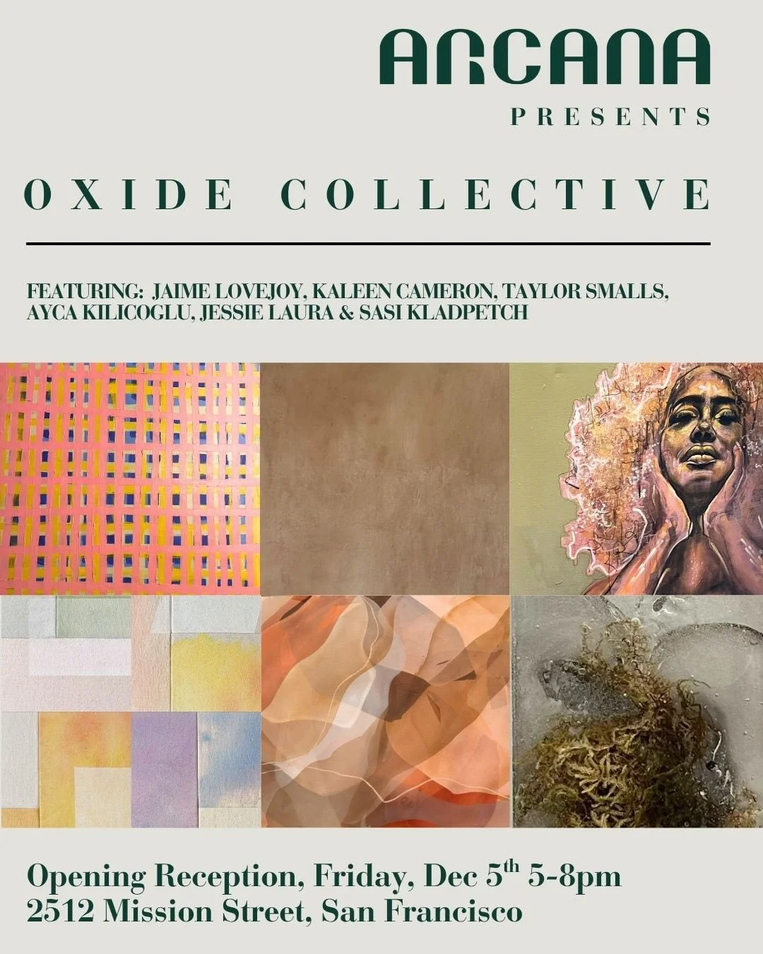 Hey hey friends, Oxide Collective will be joining forces with @arcanasf to close out the year in art and style with a closing show.

The collective is super excited to show off some new work with a fresh curation of artwork to accompany the beautiful