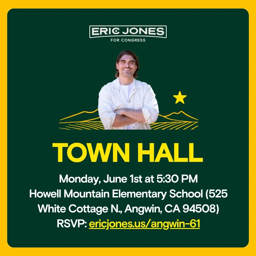 ANGWIN! I&rsquo;m running for Congress to fight for working people &mdash; not corporations. Let&rsquo;s talk about the future of CA-04. Join me at Howell Mountain Elementary School in Angwin on June 1st. Comment ANGWIN 61 for the link to RSVP.