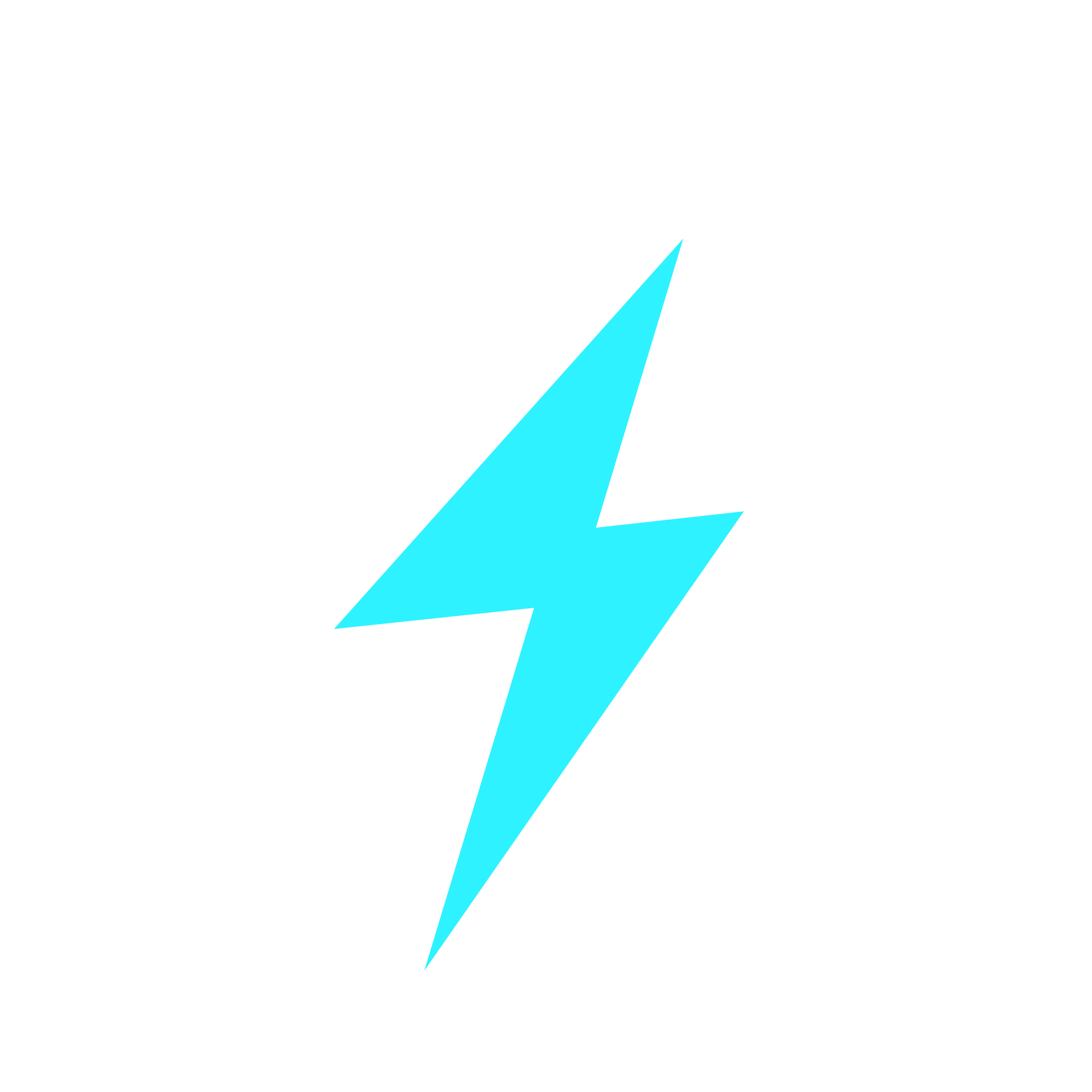 Blue lightning bolt over black background.