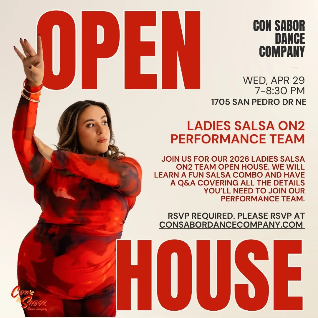 Con Sabor Dance Company 2026 Ladies Team Open House 💃🏻💛

Are you ready to develop your dance skills, improve your confidence, and find a supportive community?

We invite you to Con Sabor&rsquo;s Open House for our 2026 Ladies Salsa On2 Performance
