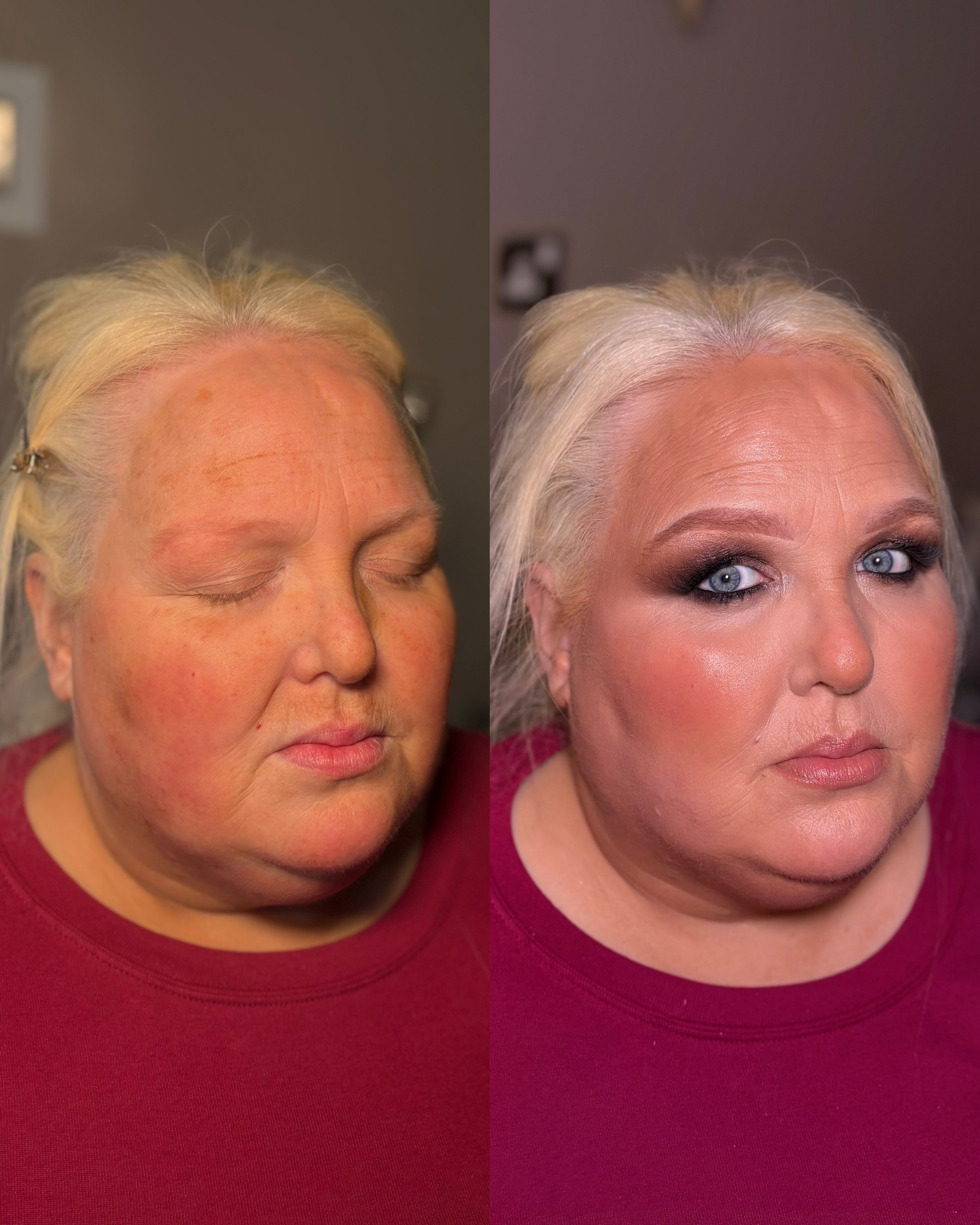 Gorgeous before, gorgeous after 😍 bold smokes that make the eyes POP! 

#weddingguestmakeup #smokeyeyemakeup #scottishmakeupartist #bridalmakeup #makeupartist