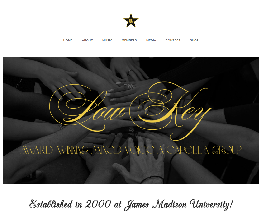 An Image depicting Low Key Acapella's new website redesign by William Reeves