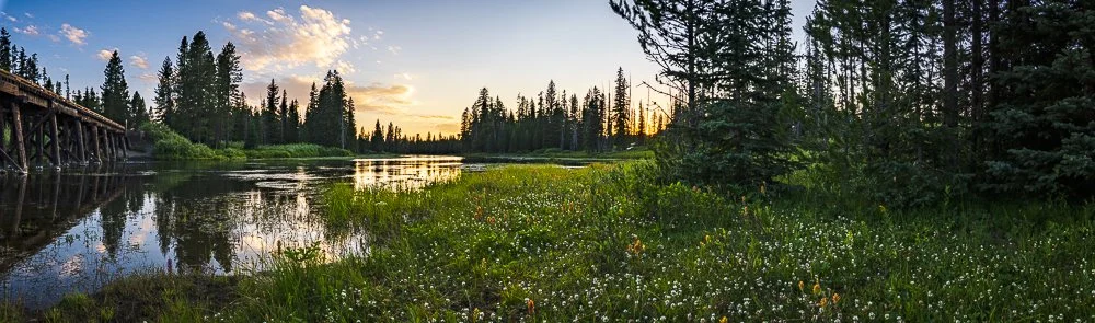 Henry's Fork sunset pan with RR trestle.