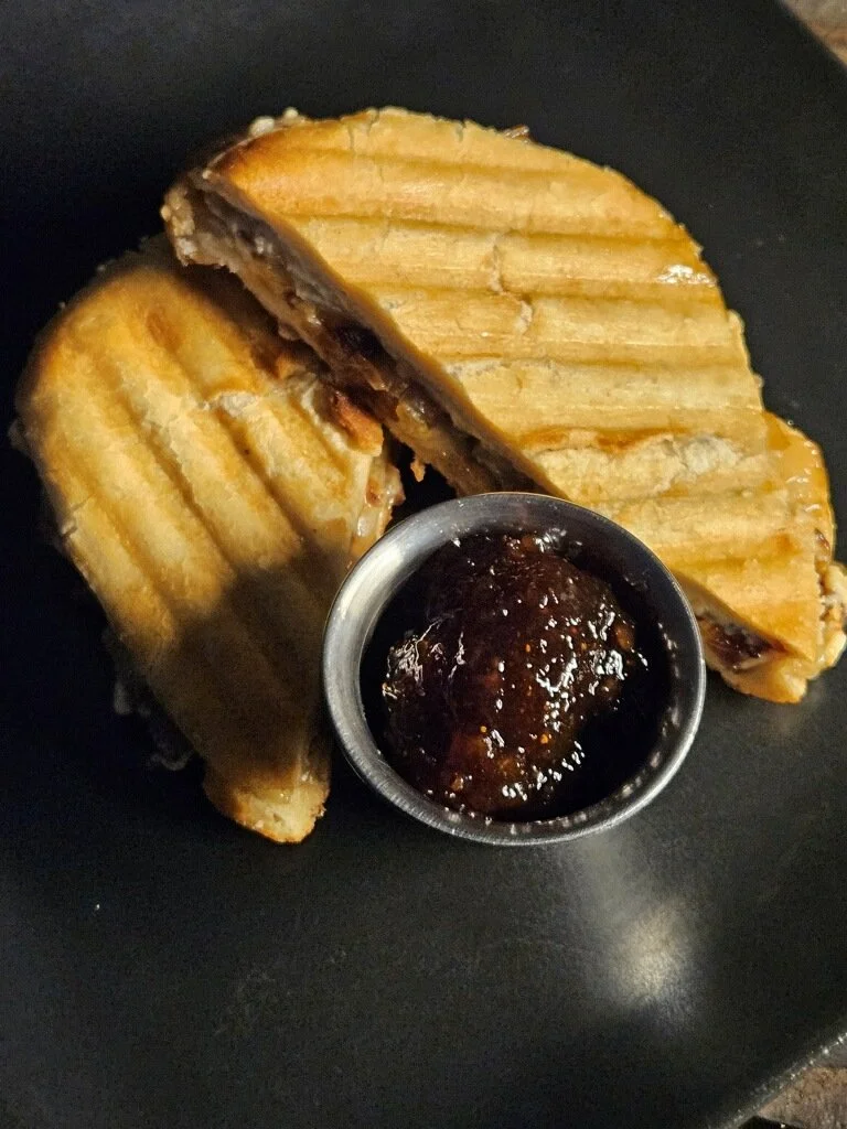 Fig goat cheese and caramelized onion panini
