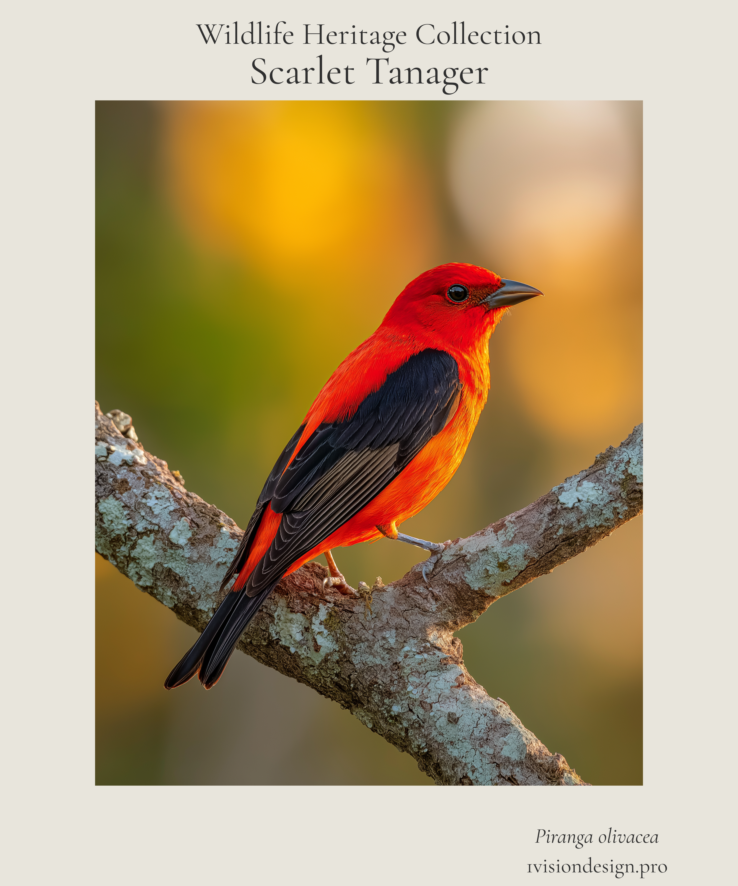 Scarlet Tanager Poster – Wildlife Heritage Collection Bird Wall Art