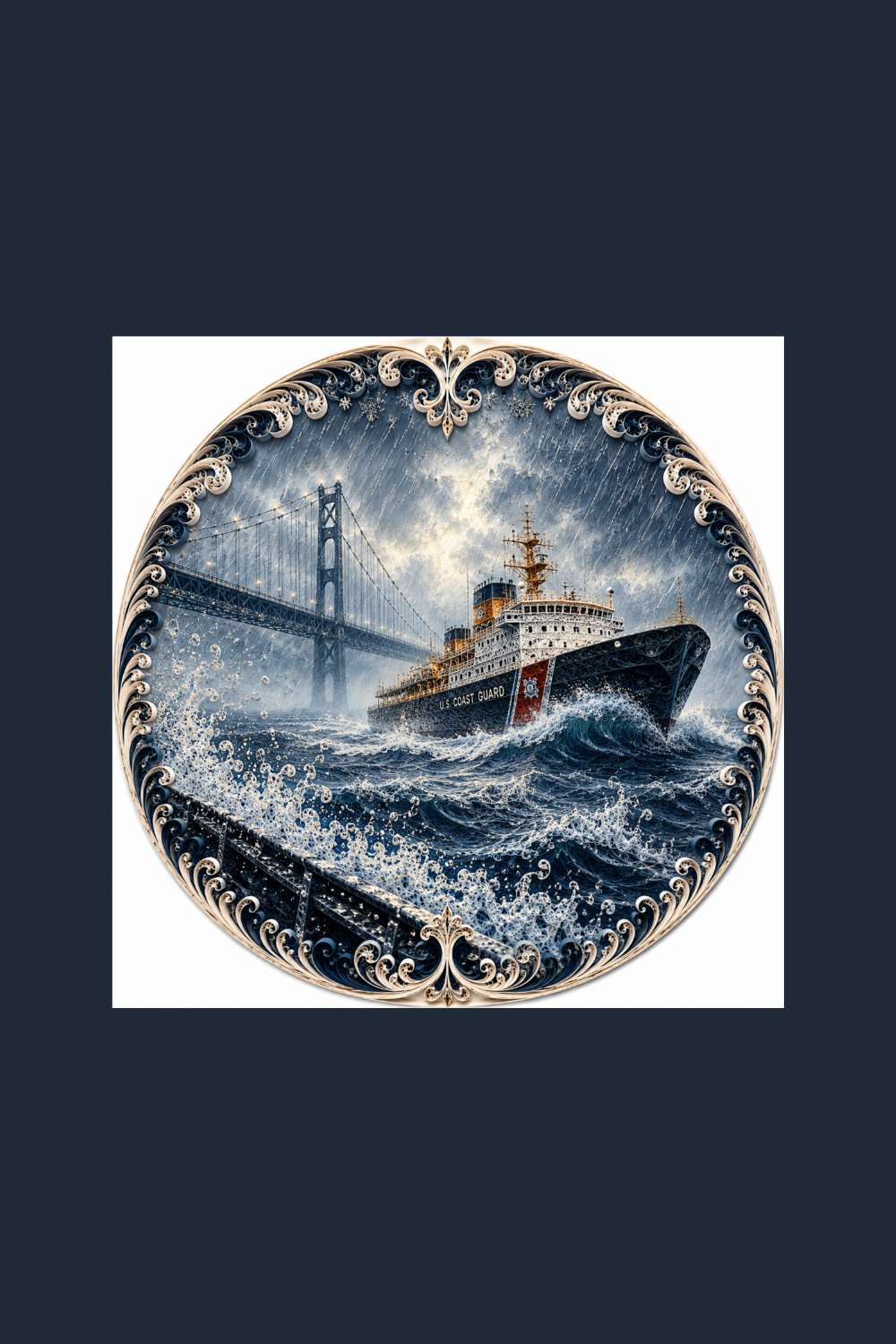 Bridge in the Storm – Great Lakes Coast Guard Icebreaker | Bella + Canvas 3010