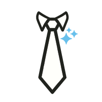 Stylized black and white necktie with a sparkle