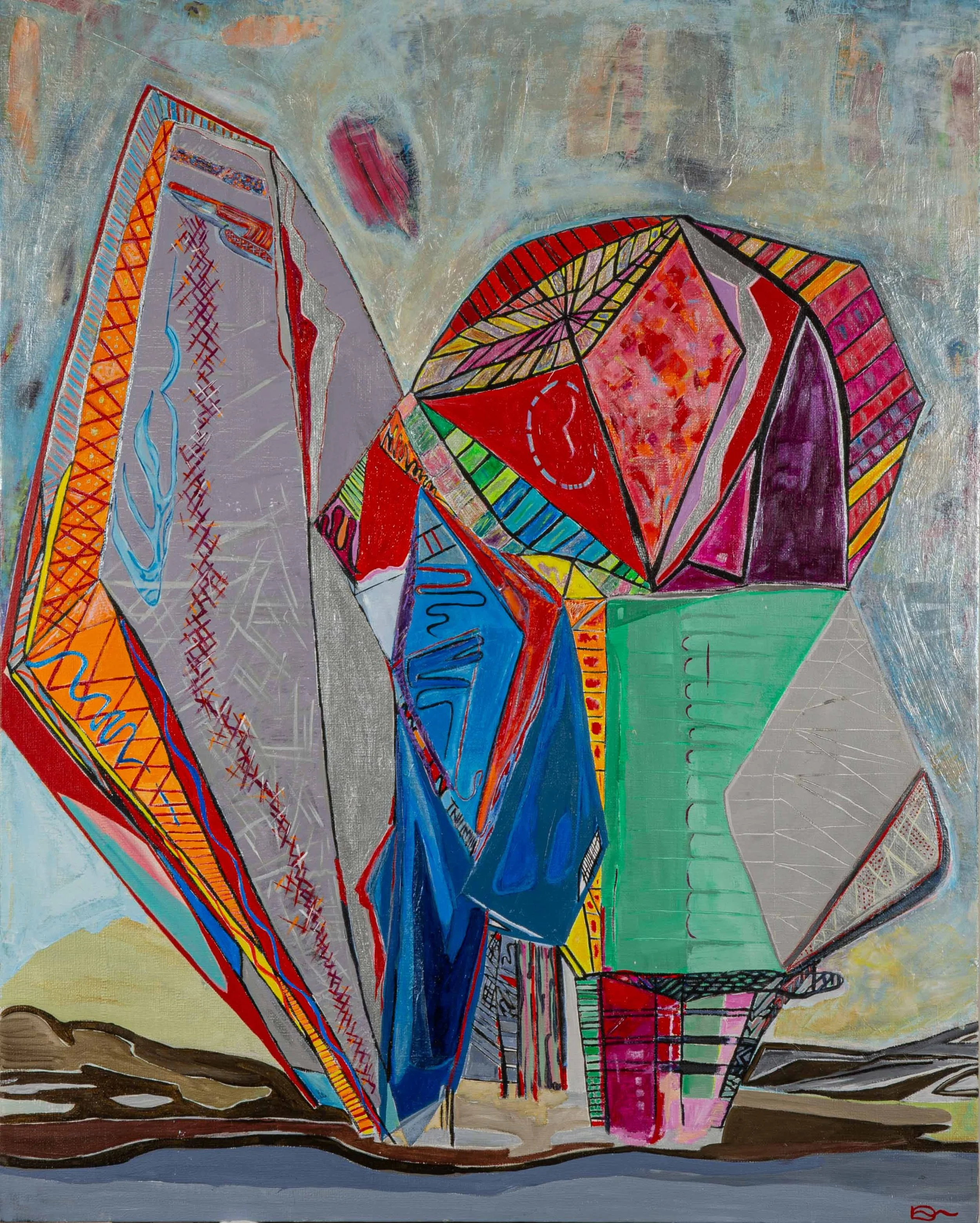  Pavillion, 2017 
 30" x 24" 
 Acrylic 
 Inquire 