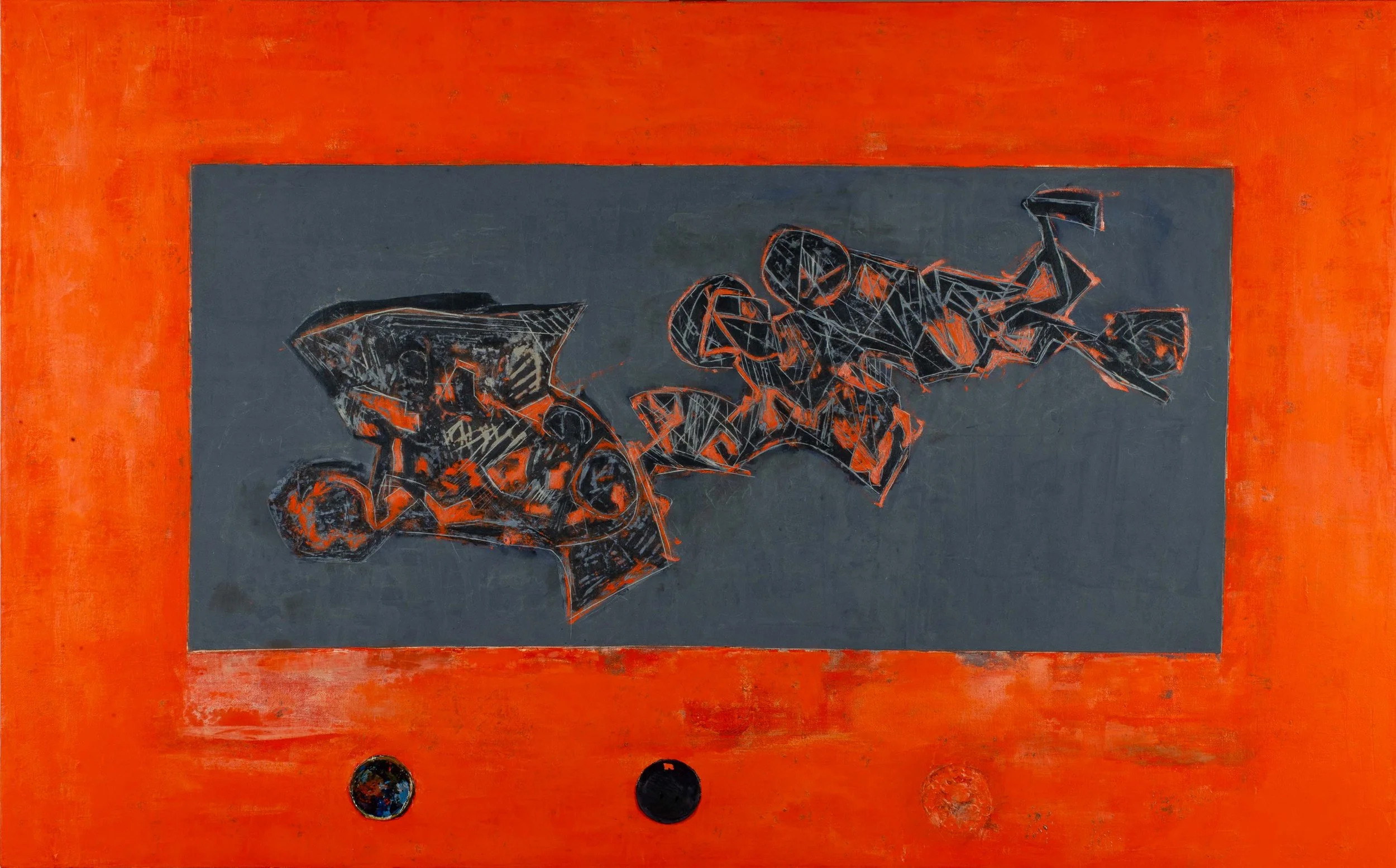  Controlled Burn, 2026 
  30" x 48" 
 Mixed Media 
 View In Room 