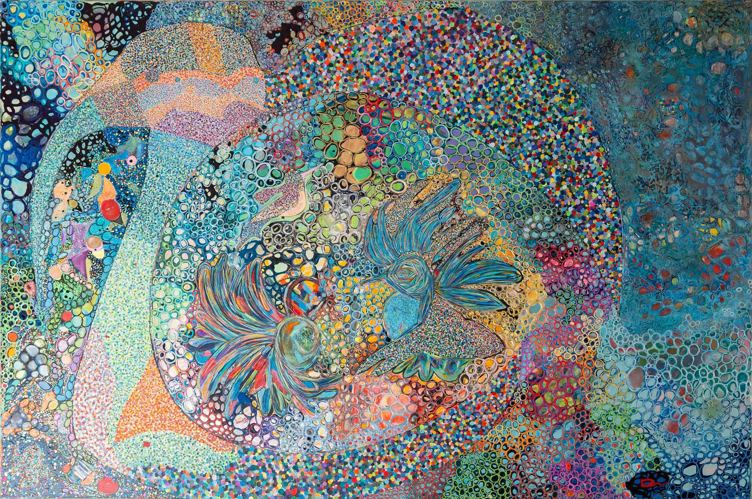  Hummingbird, 2019 
 48" x 72" 
 Acrylic 
 Sold 