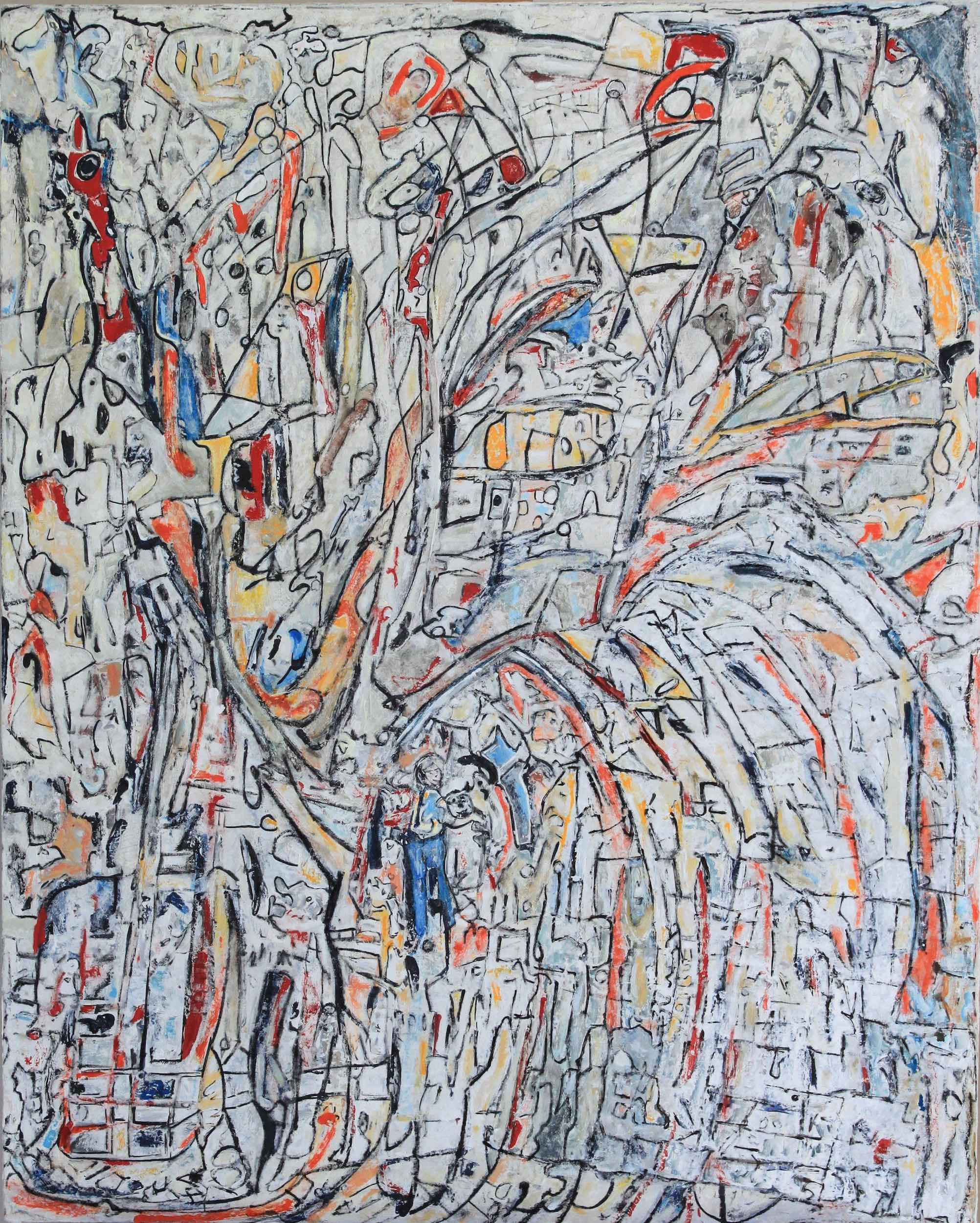  City Crowd, 2023 
 30" x 24" 
 Mixed Media 
 View In Room 