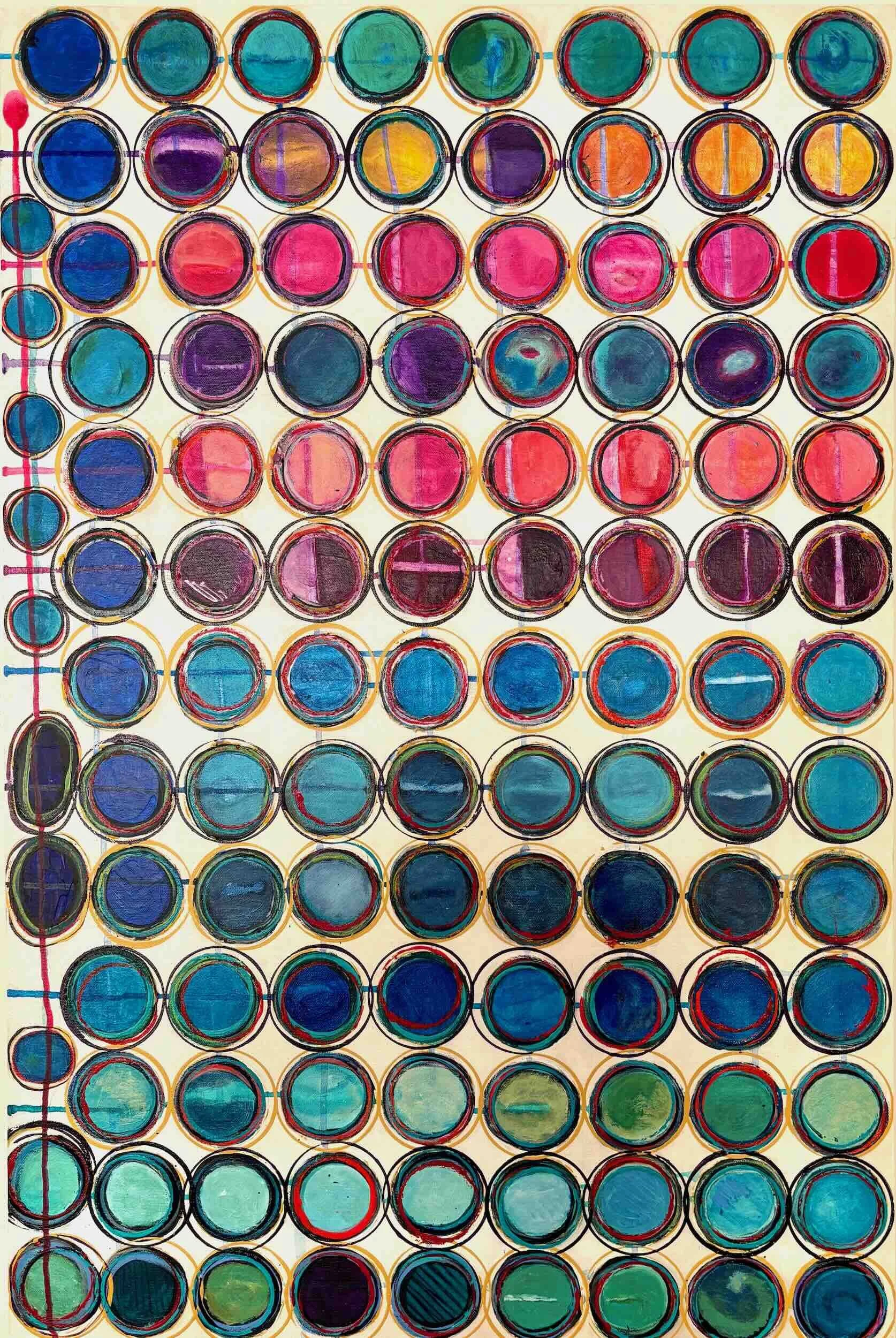  Circles, 2022 
 36" x 24" 
 Acrylic 
 Sold 