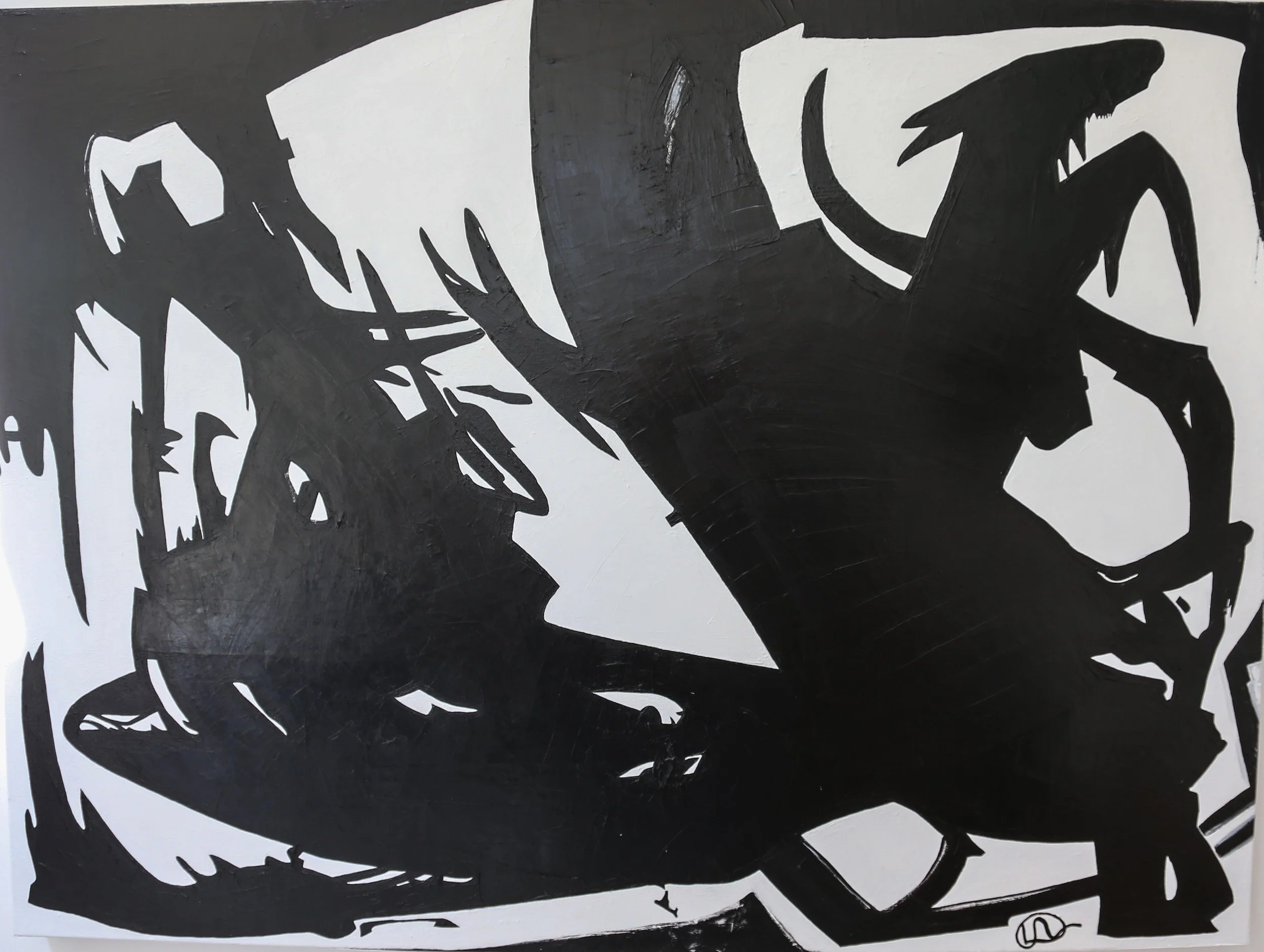  Black Horseman, 2016/18 
 40" x 30" 
 Oil 
 Sold 