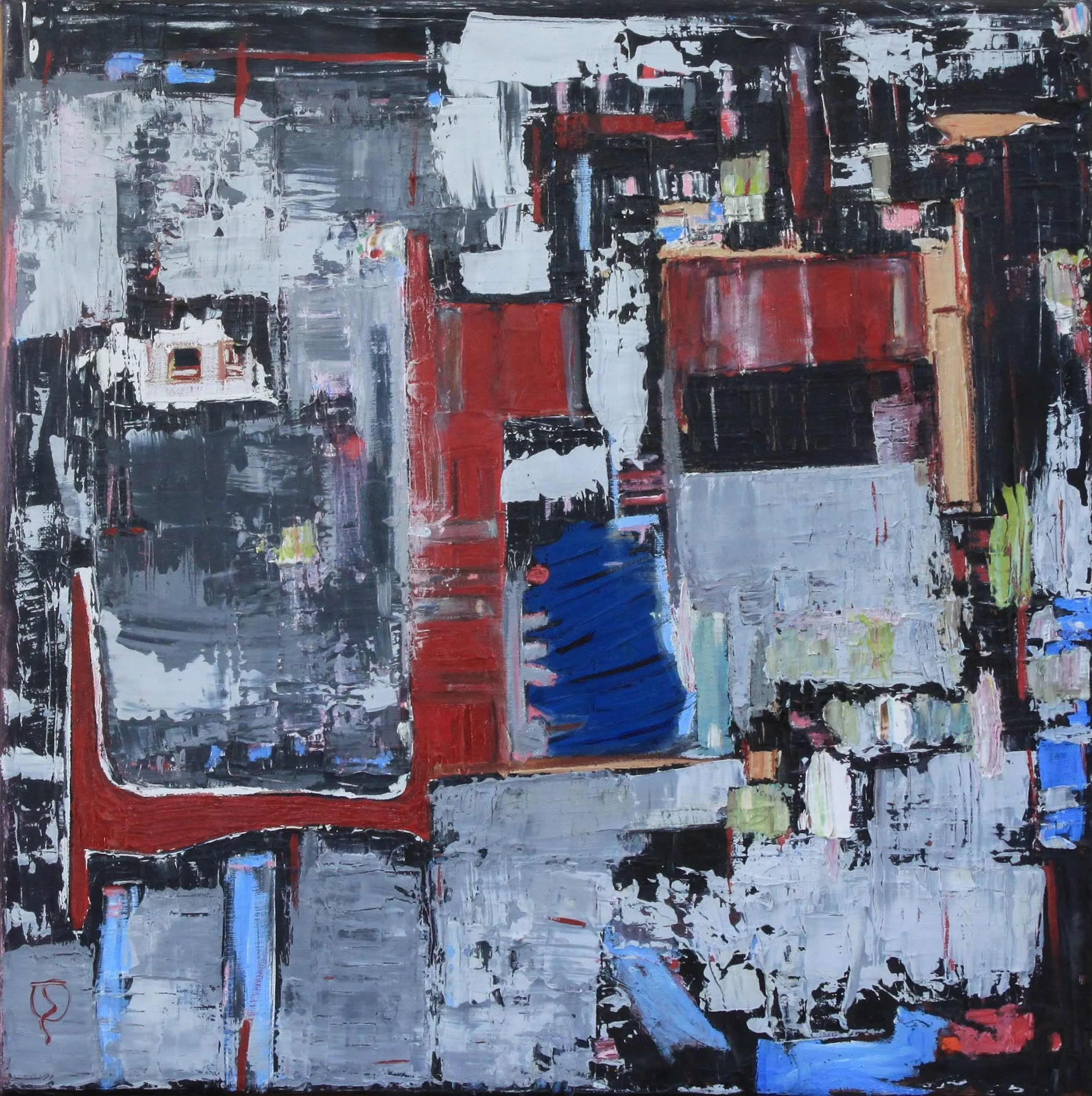  Behind The Table, 2011 
 18" x 18" 
 Oil 
 Inquire 