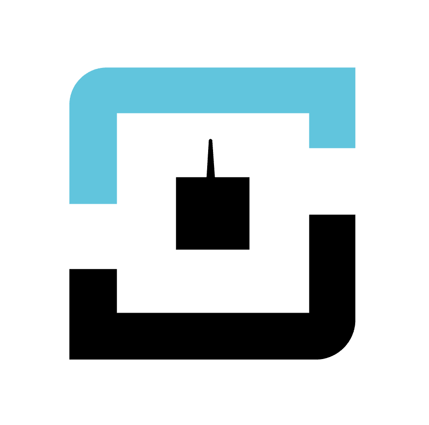Blue faucet icon on a black background.