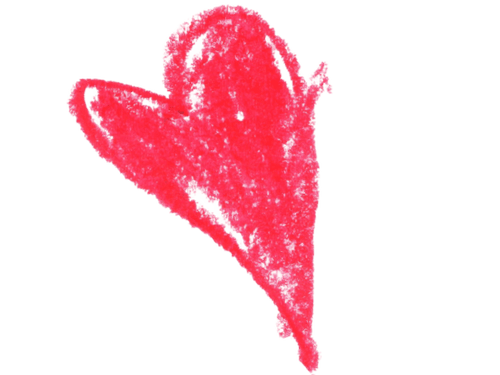 Pink hand drawn heart.