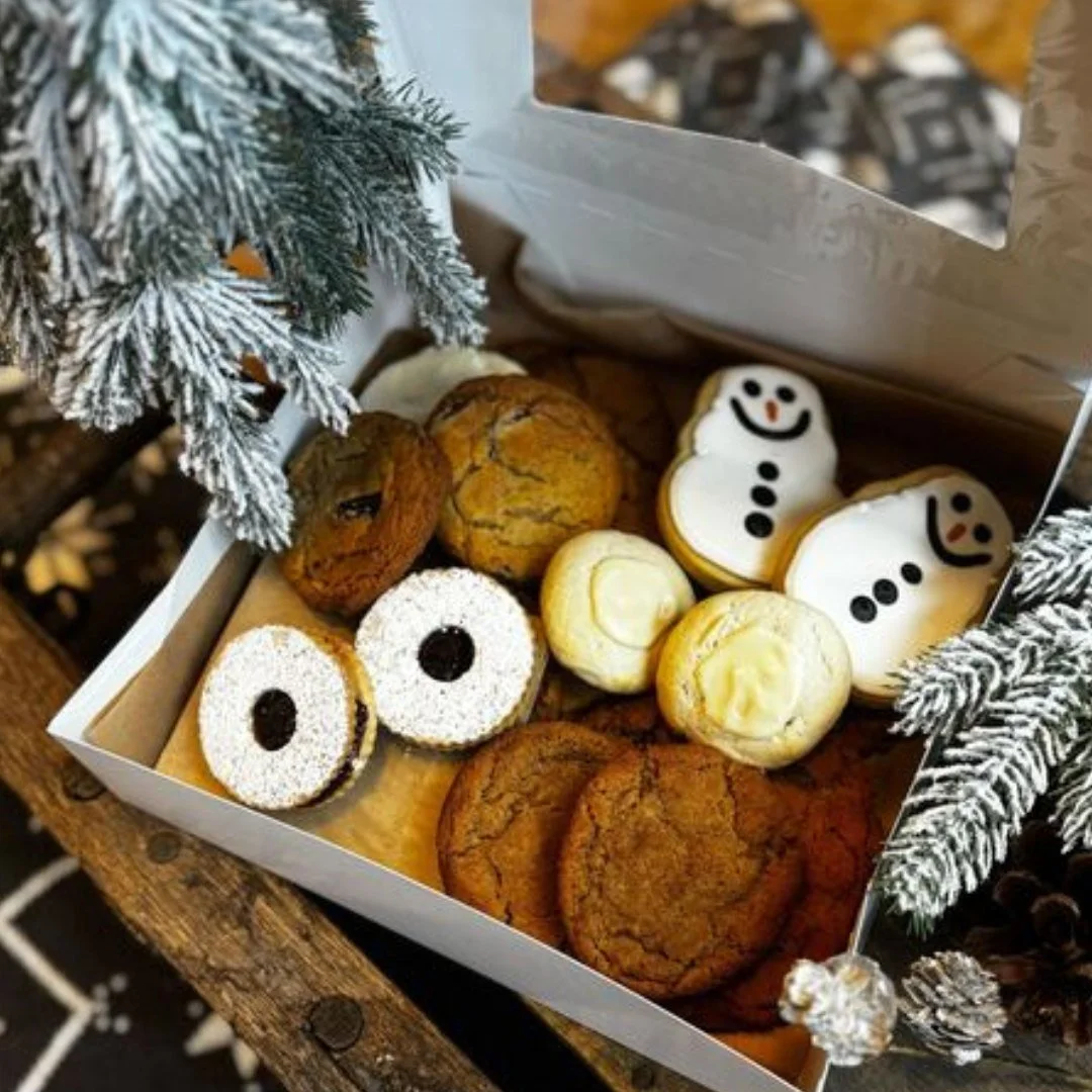Sweeten up someone's day with a Holiday Cookie Box from Winslow's Table.  Featuring a mix of 30 of Winslow's favorites and holiday specialties boxed and wrapped in a bow. 

&bull; chocolate chip cookies &bull; goat cheese cookies &bull; snickerdoodle