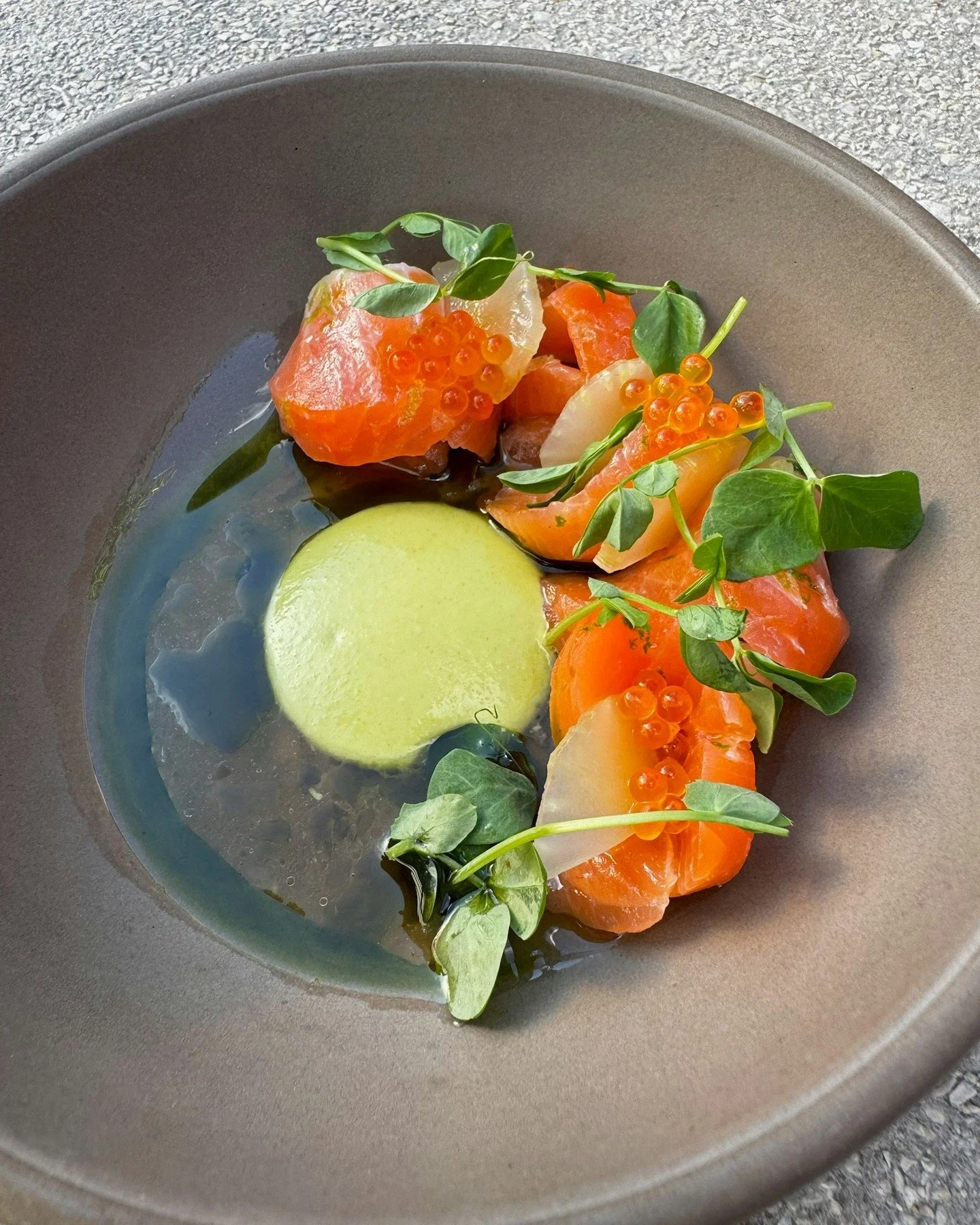 Have you visited Vicia this season?  Plan your visit to enjoy the fresh, bright flavors of spring. 🌱 Reservation link in bio.

Cured sea trout, jalape&ntilde;o, celtuce, garum vinaigrette, garlic chive oil.