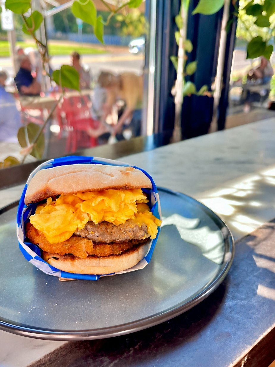 Our weekend special is a classic!  Scrambled eggs, American cheese, house made black pepper sausage, and a hash brown, all on a toasted English muffin.  All the breakfast cravings in one hand-held meal. 

Available Friday-Sunday, while supplies last.