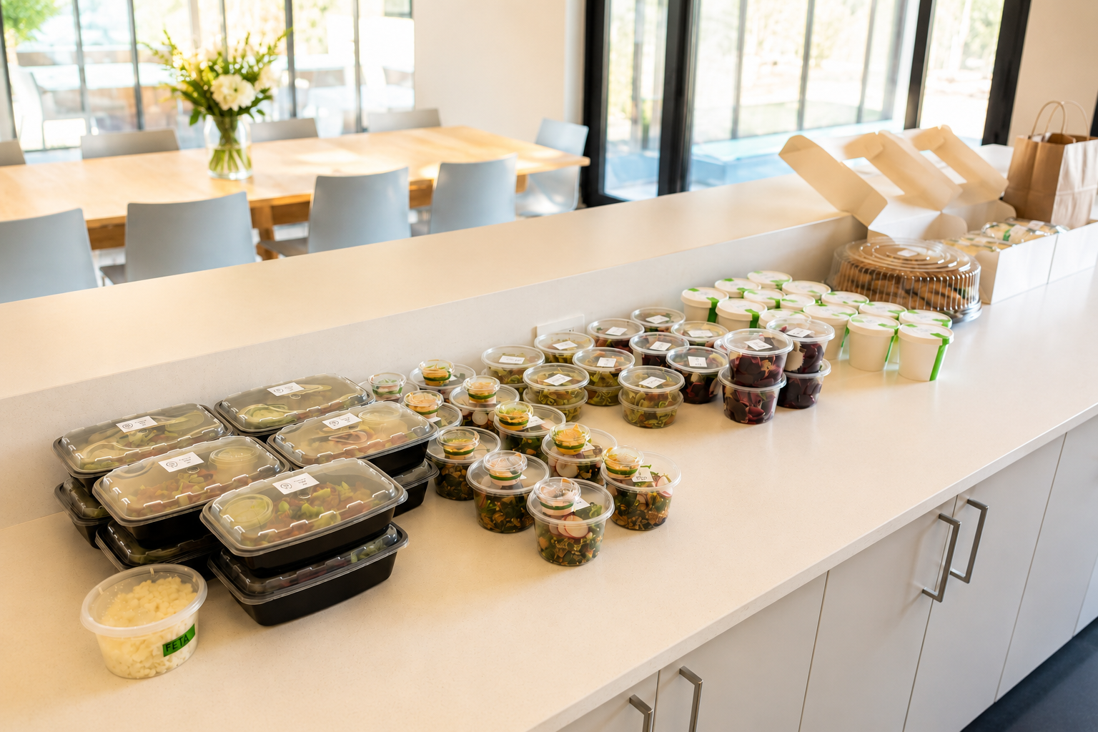 make your own boxed lunch spread corporate catering