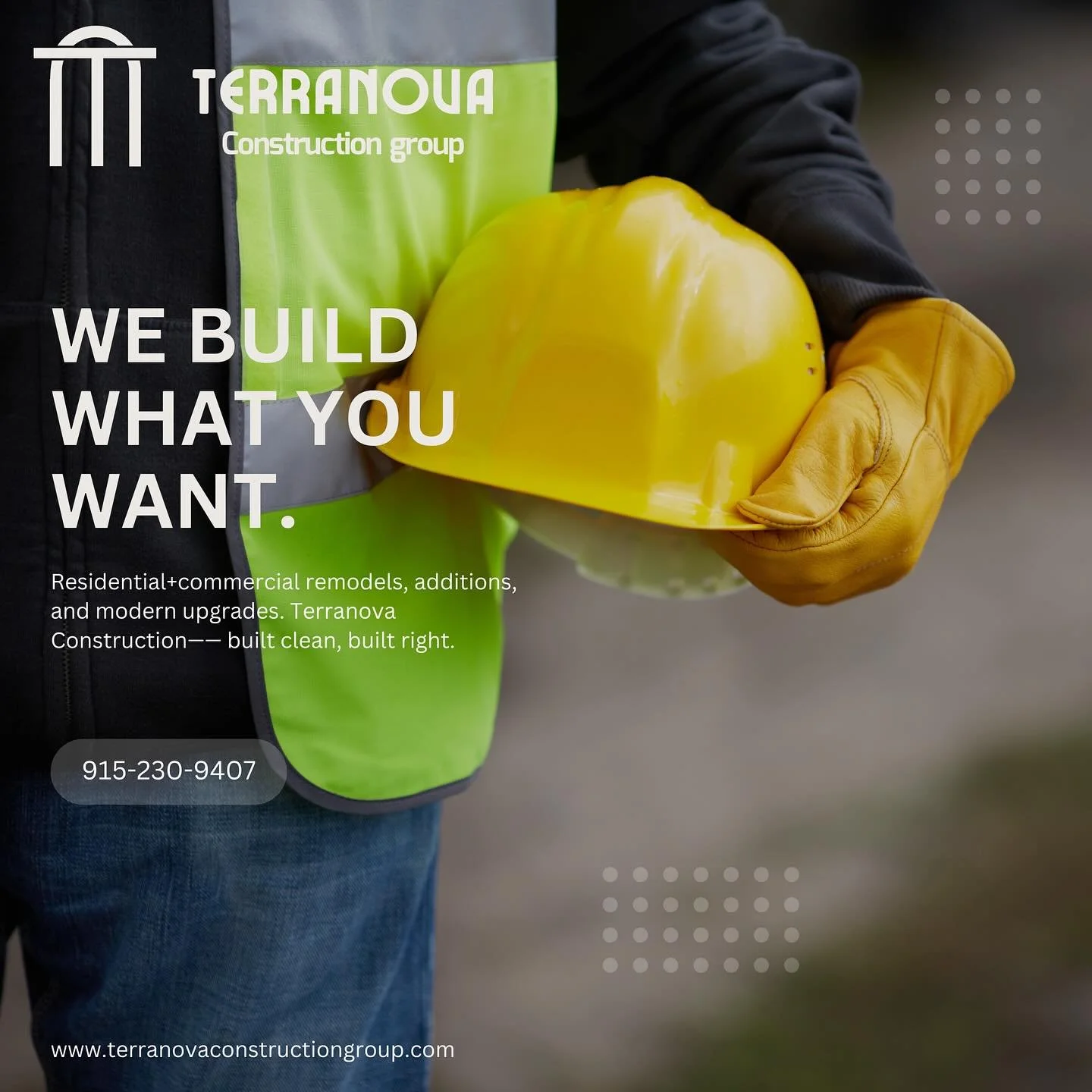 Residential + commercial remodels, additions, and modern upgrades. Terranova Construction &mdash; built clean, built right.