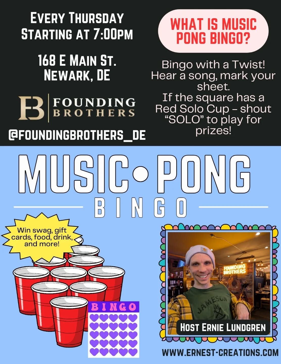 Check out my newest venture every Thursday on main street Newark 🎶🍻🏓