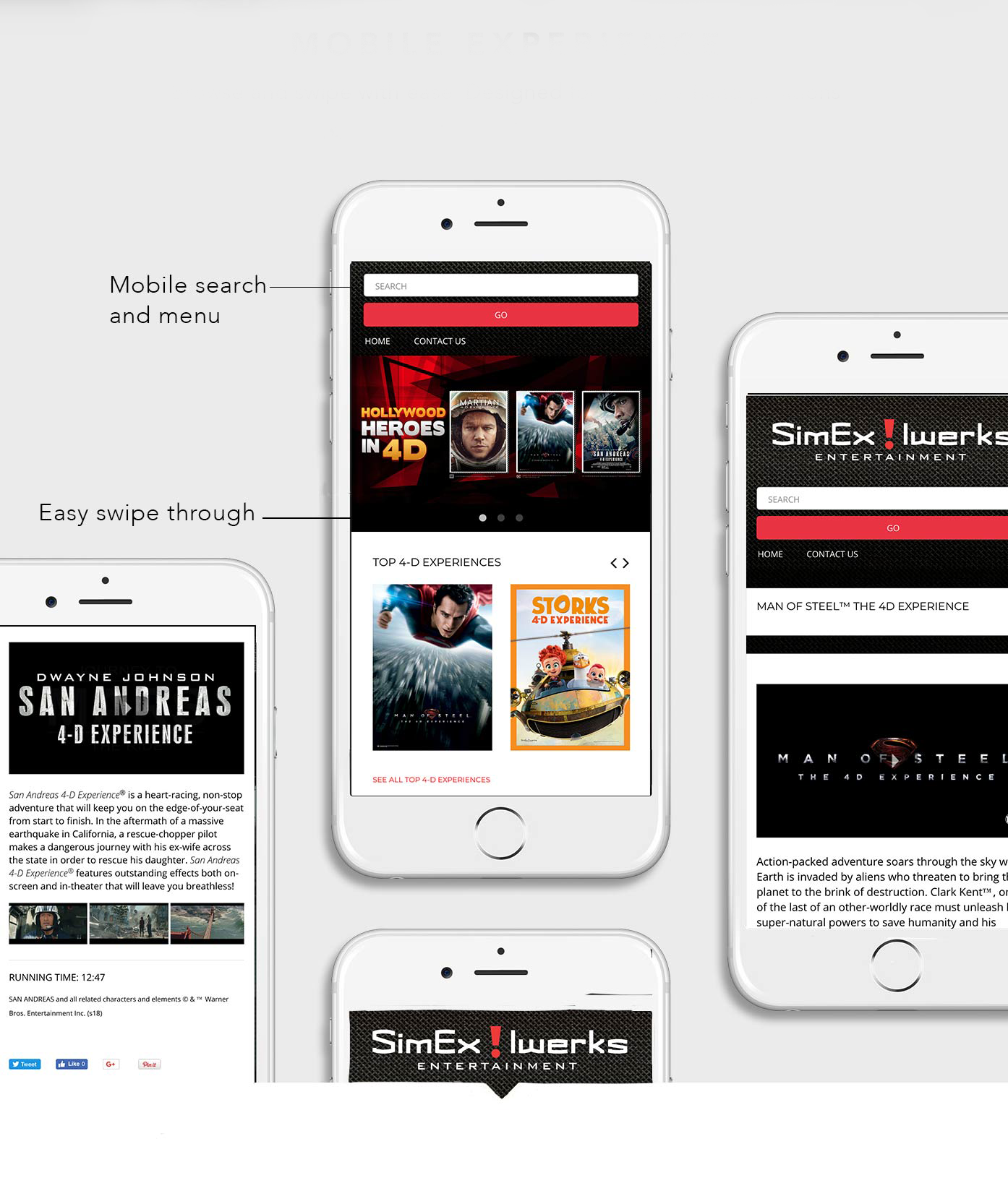 Mobile presentation of final website