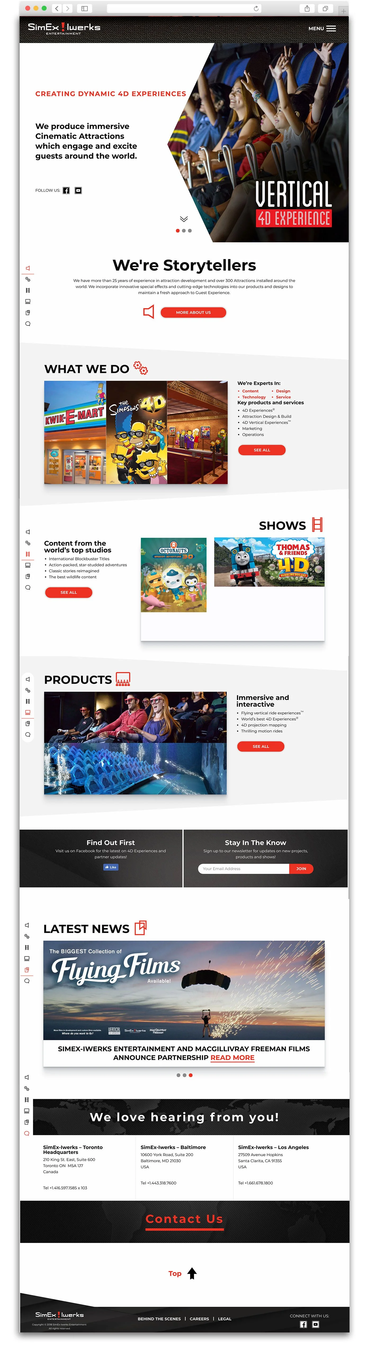Full length screenshot of the landing page