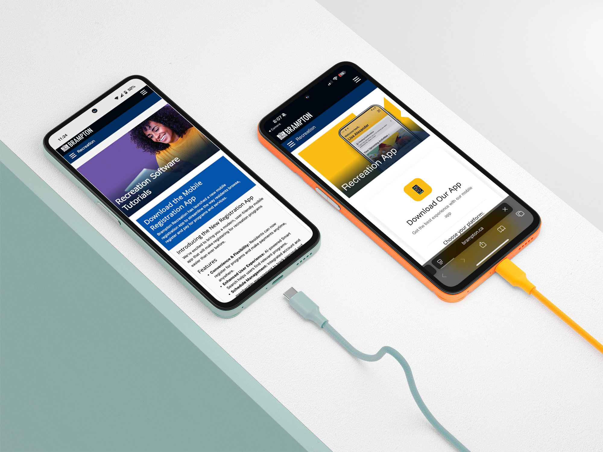 Recreation app tutorial and smart page in mobile devices