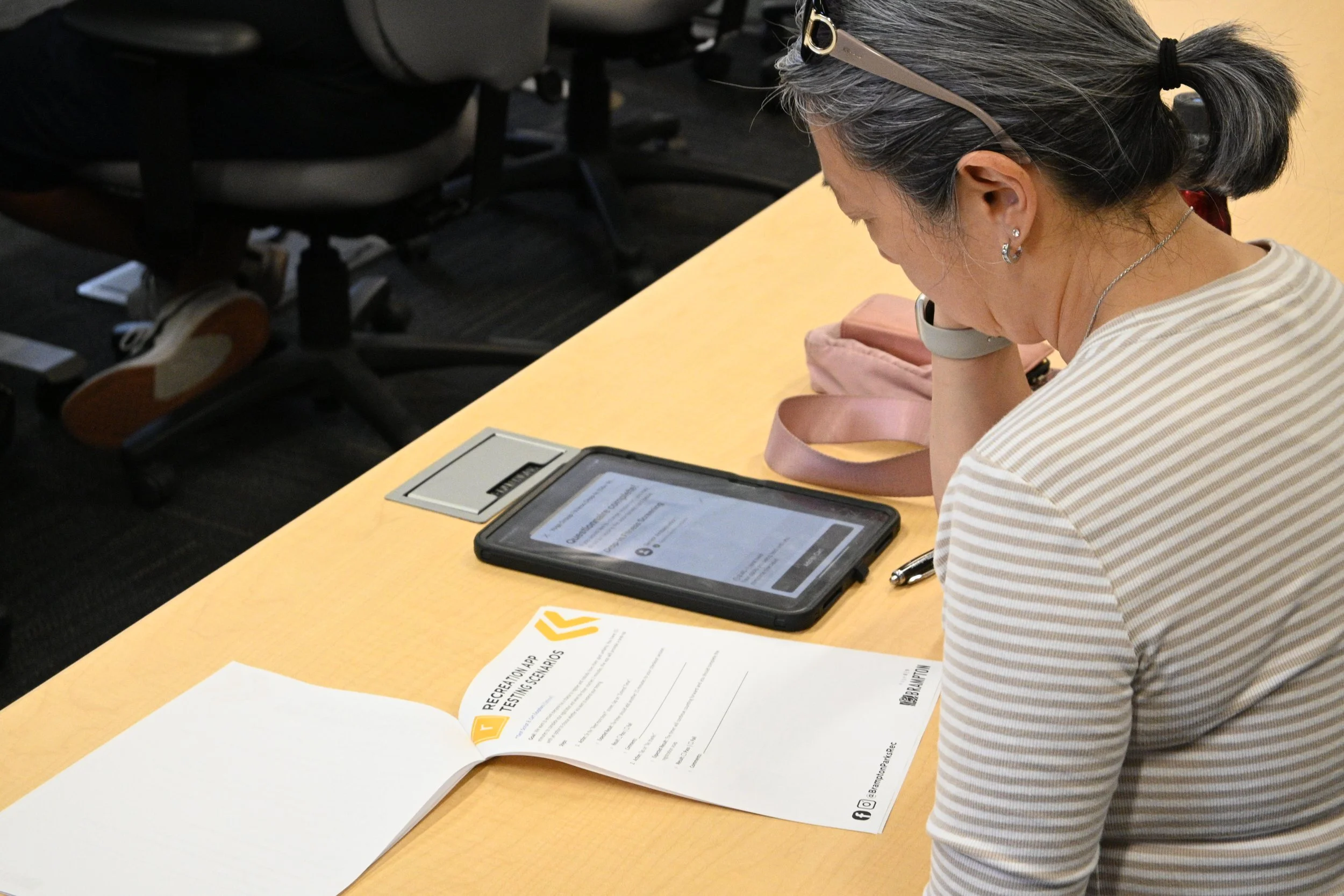 Recreation app testing focus group